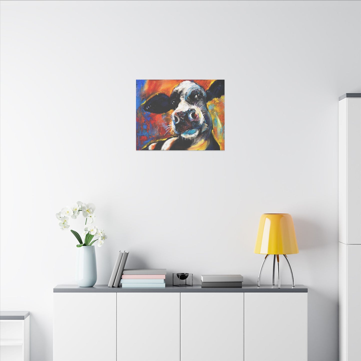 Colorful Cow Canvas Wall Art - Stretched Matte Prints for Home Decor - aMOOsing Designs