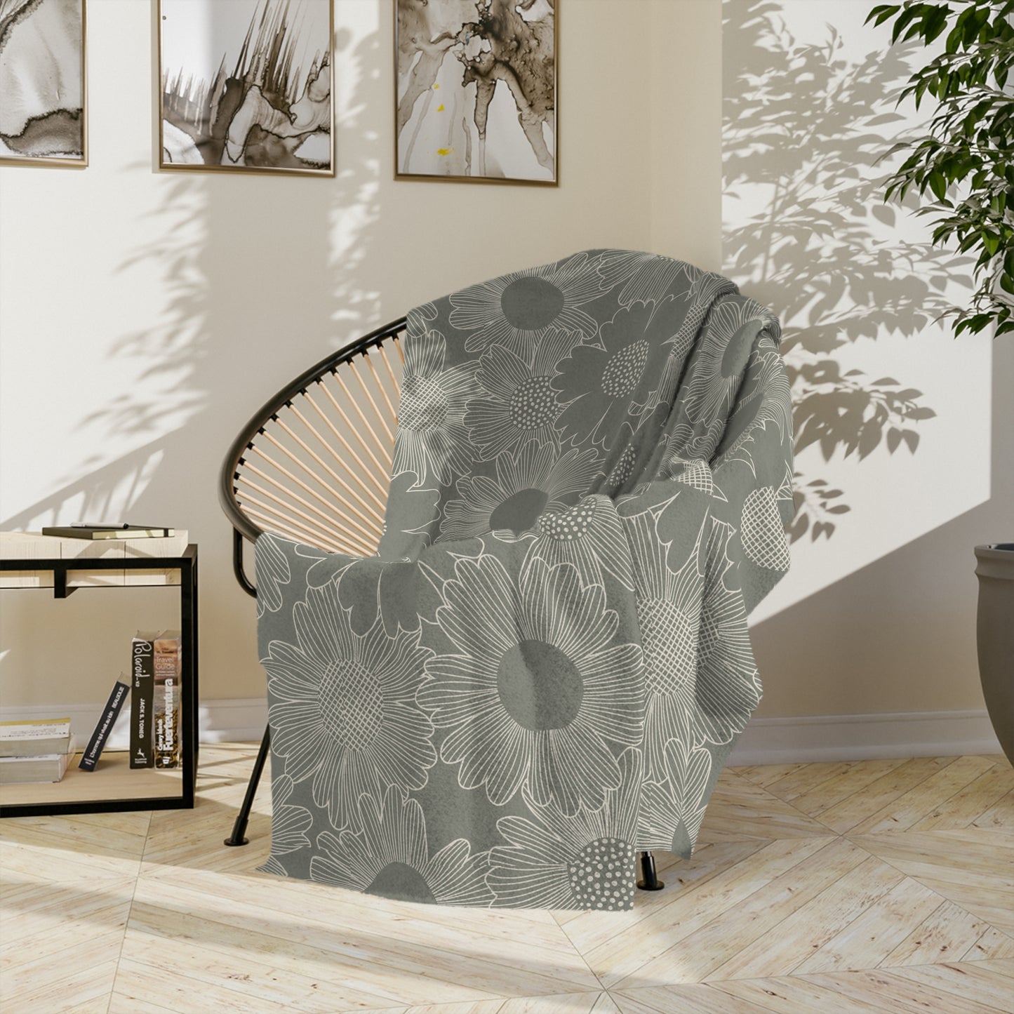 Sunflower Velveteen Microfiber Blanket - Cozy Floral Throw for Relaxation, Gift for Home Decor, Warm Fleece Blanket, Housewarming Gift,