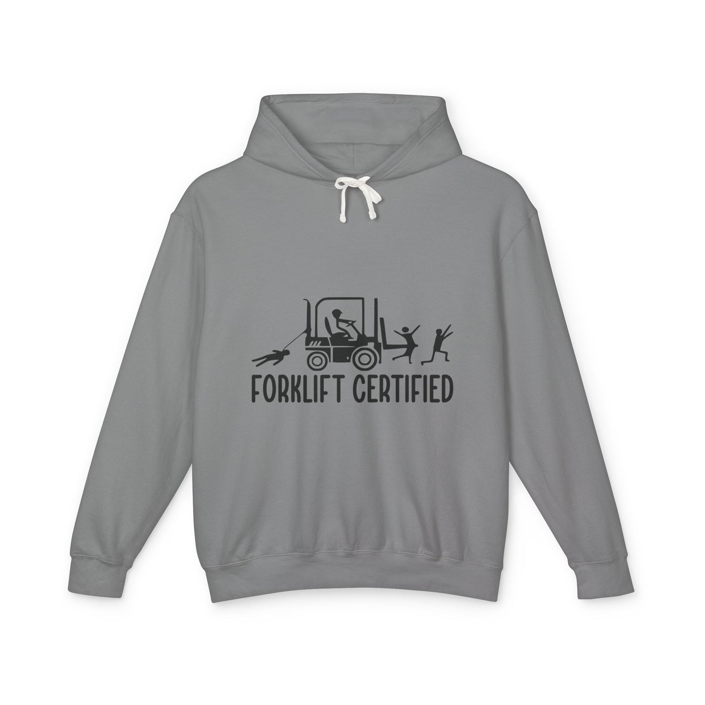 Forklift Certified Unisex Lightweight Hooded Sweatshirt - Perfect for Construction Enthusiasts! - aMOOsing Designs