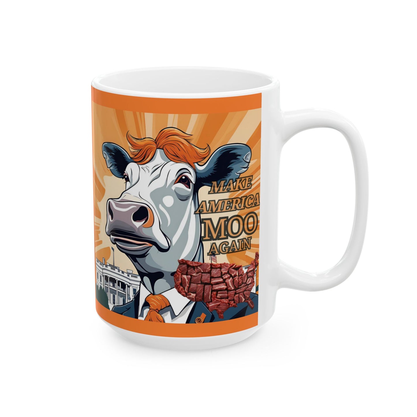 Make America Moo Again Ceramic Mug - Funny Political Gift for Coffee Lovers - aMOOsing Designs