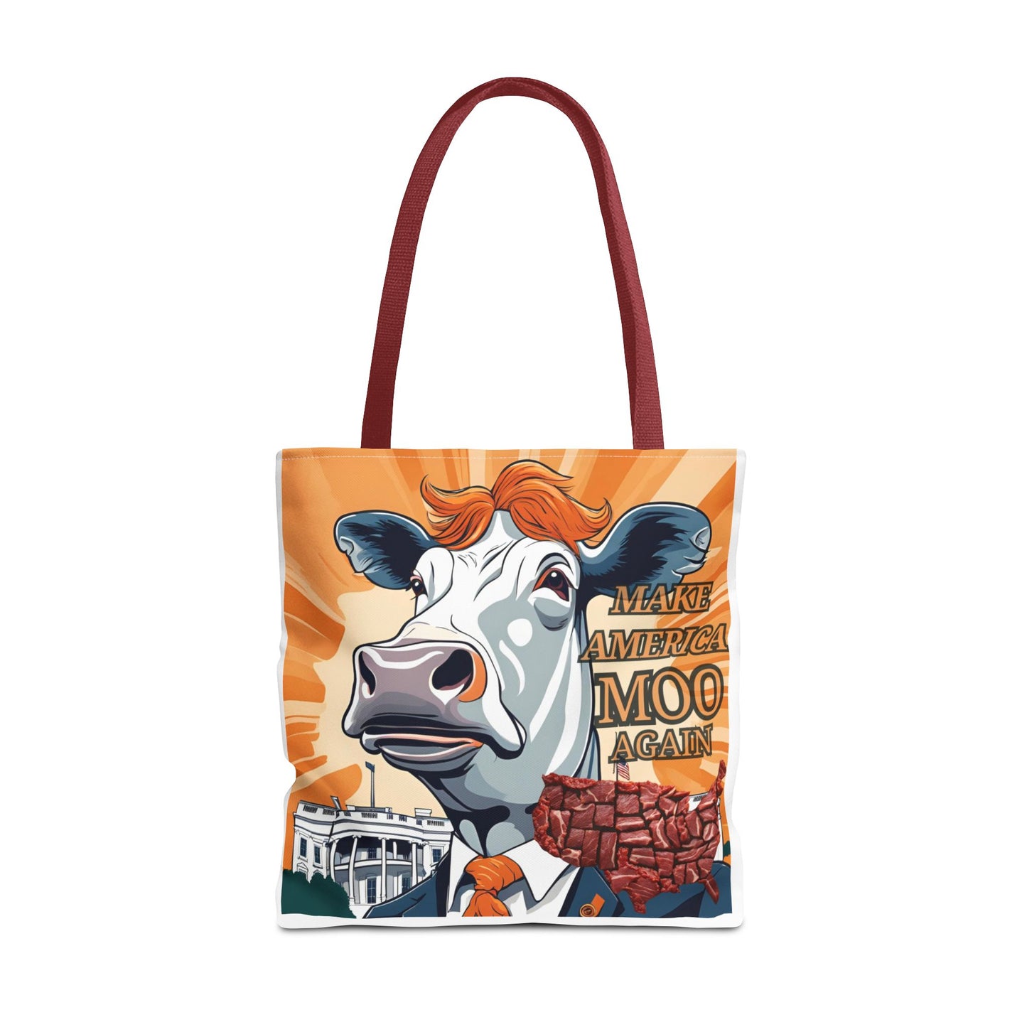 Make America Moo Again Tote Bag - Fun Cow Graphic for BBQ Lovers - aMOOsing Designs