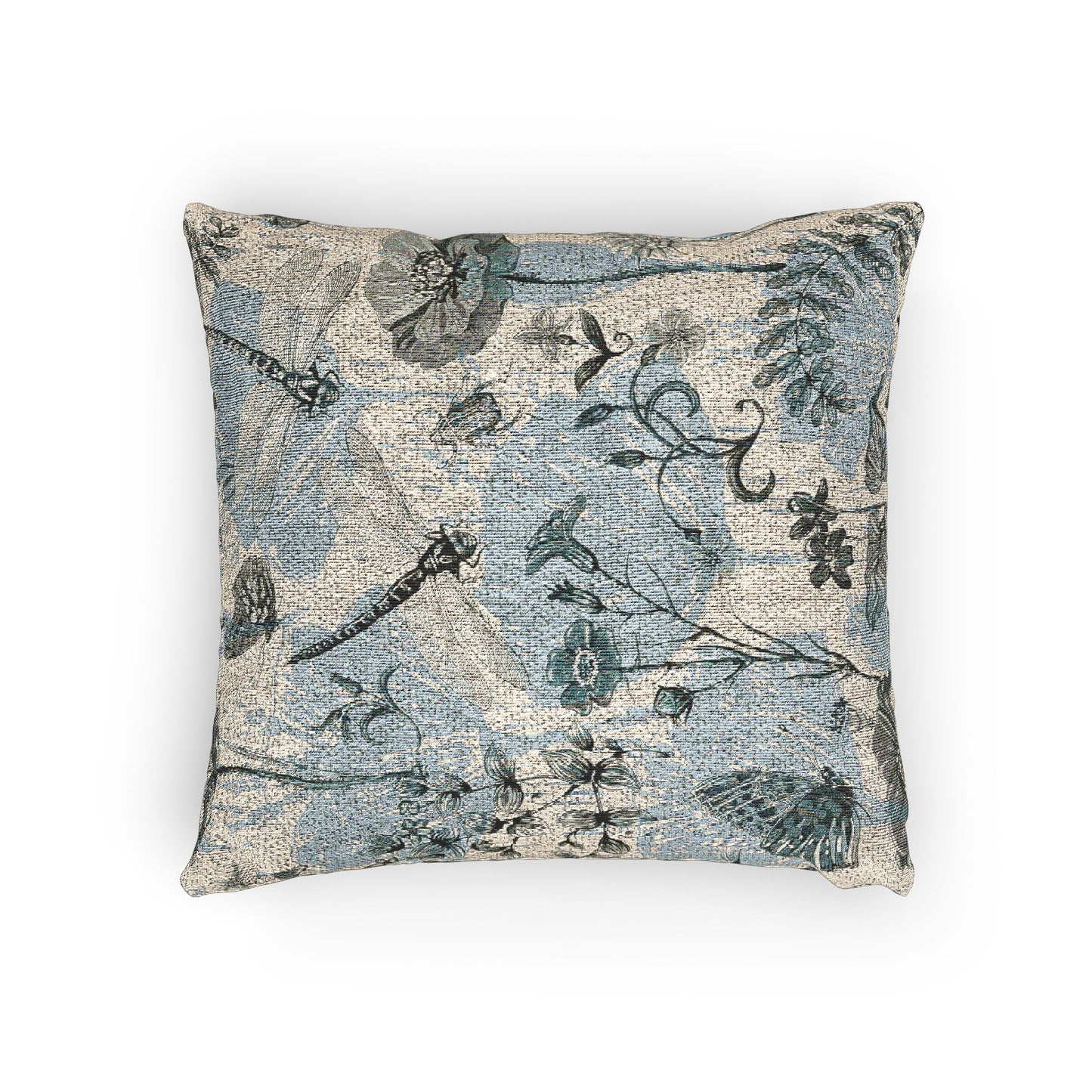Botanical Woven Pillow, Nature Inspired Home Decor, Cottagecore Cushions, Decorative Throw Pillow, Floral Accent Pillow