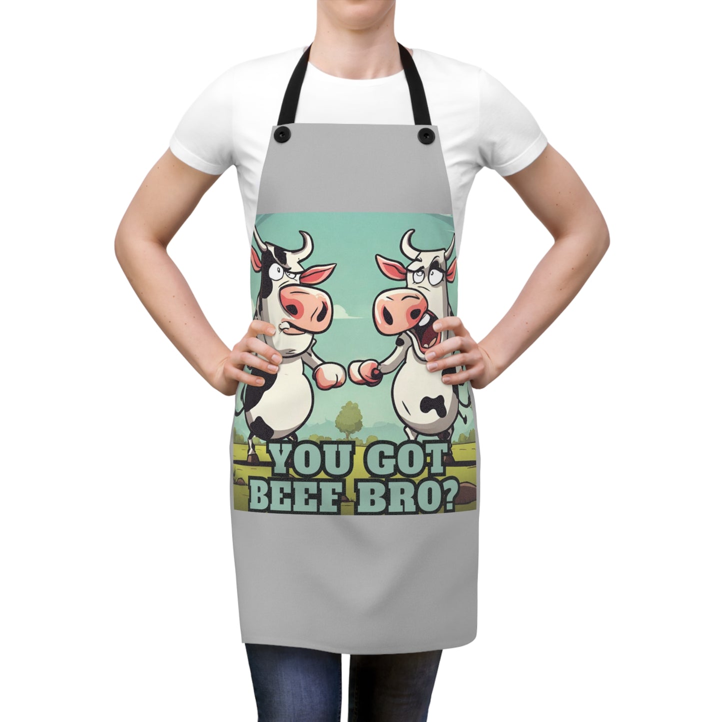Humorous Cow Apron - Perfect for BBQs, Cooking, and Gifts for Meat Lovers, Kitchen Accessory