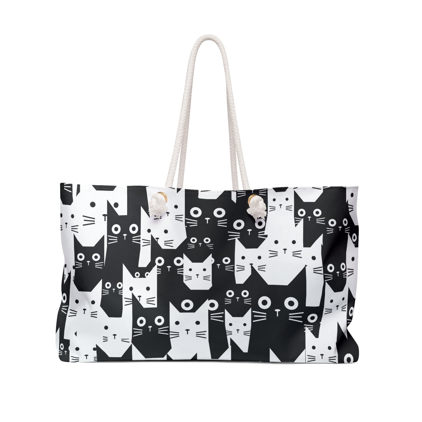 Chic Cat Print Weekender Bag, Travel Tote for Cat Lovers, Stylish Overnight Bag, Gifts for Pet Owners, Weekend Getaway Essential