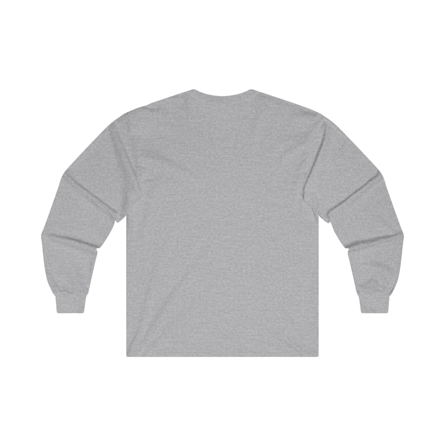 grey long sleeve shirt rear view