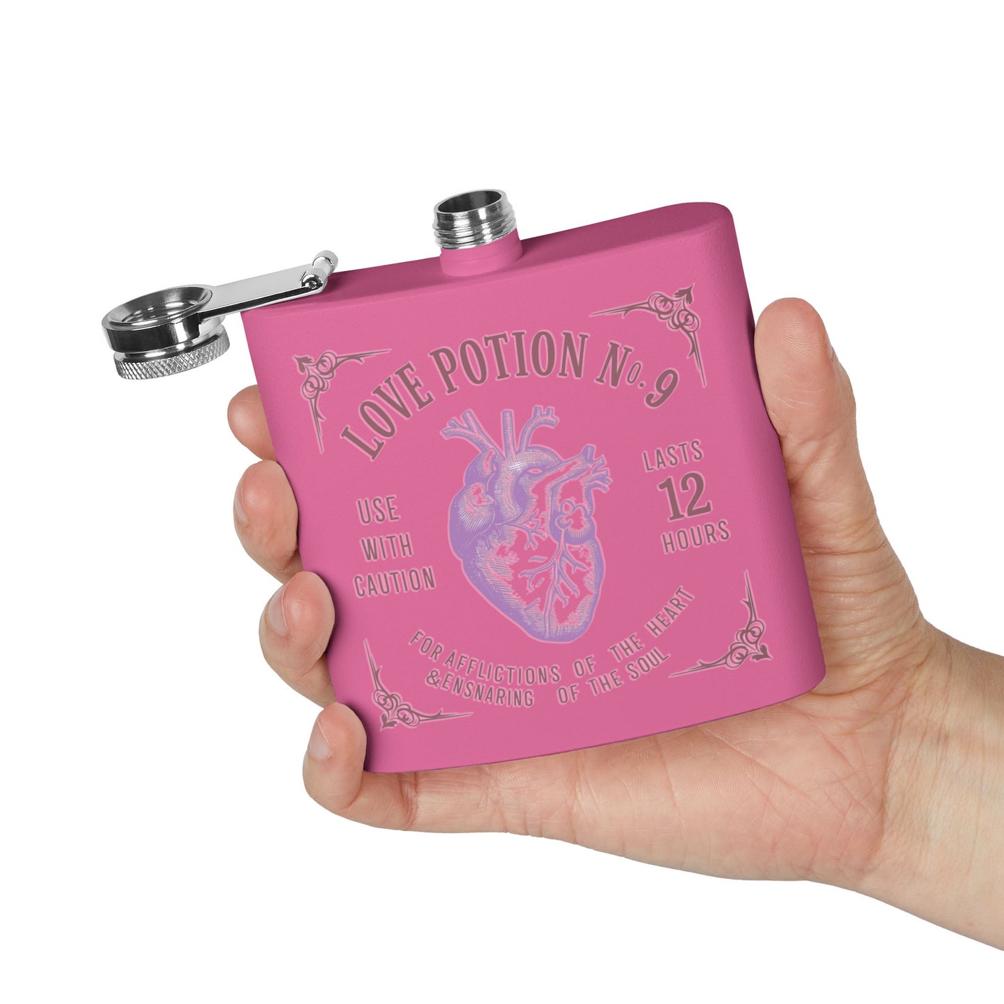 Love Potion No. 9 Stainless Steel Flask - 6oz | Unique Gift for Romantic Occasions and Bridal Parties