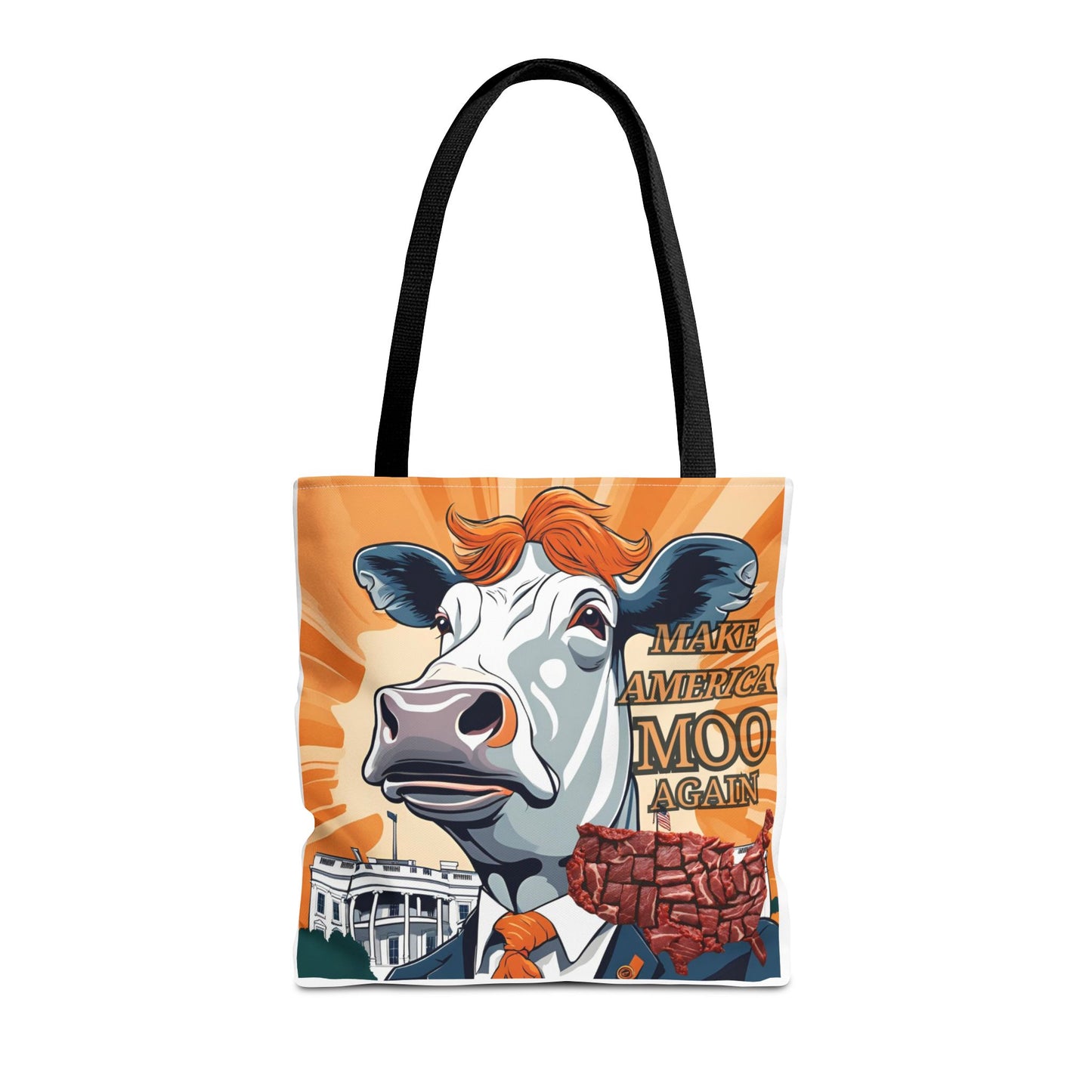 Make America Moo Again Tote Bag - Fun Cow Graphic for BBQ Lovers - aMOOsing Designs