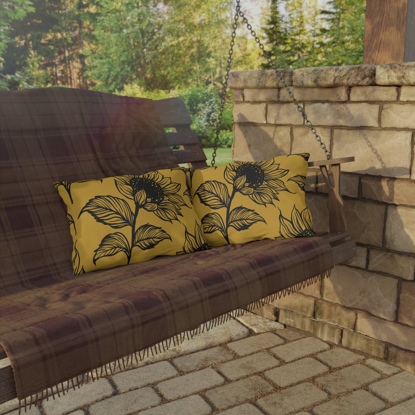 Sunflower Outdoor Pillows - Boho Garden Decor, Patio Cushion, Summer Vibes, Home Accessories, Seasonal Style, Outdoor Cushions, Decorative
