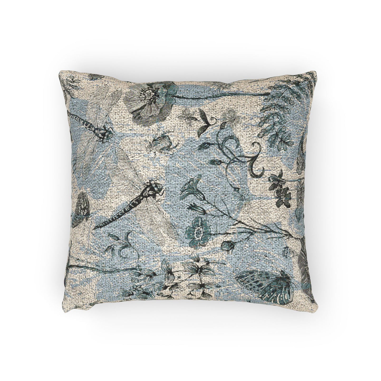 Botanical Woven Pillow, Nature Inspired Home Decor, Cottagecore Cushions, Decorative Throw Pillow, Floral Accent Pillow