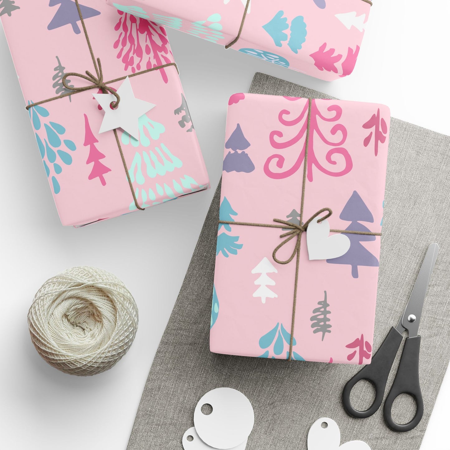 Pretty in Pink Festive Gift Wrap, Eco-Friendly Gift Wrapping, Birthday, Holiday, Bridal Shower, Baby Shower