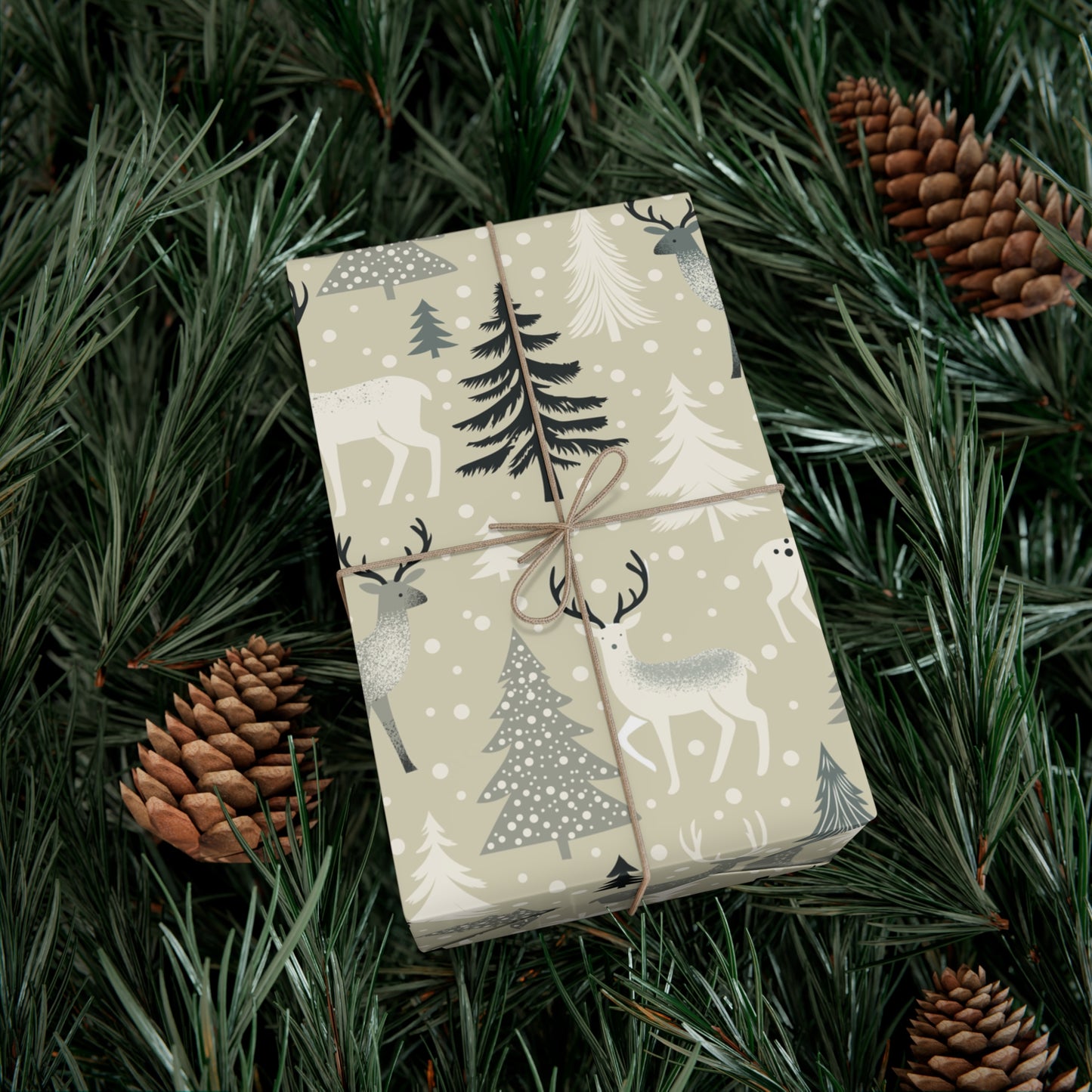 Gift Wrap Papers - Rustic Forest Holiday Cheer & Nature-Inspired Design - aMOOsing Designs