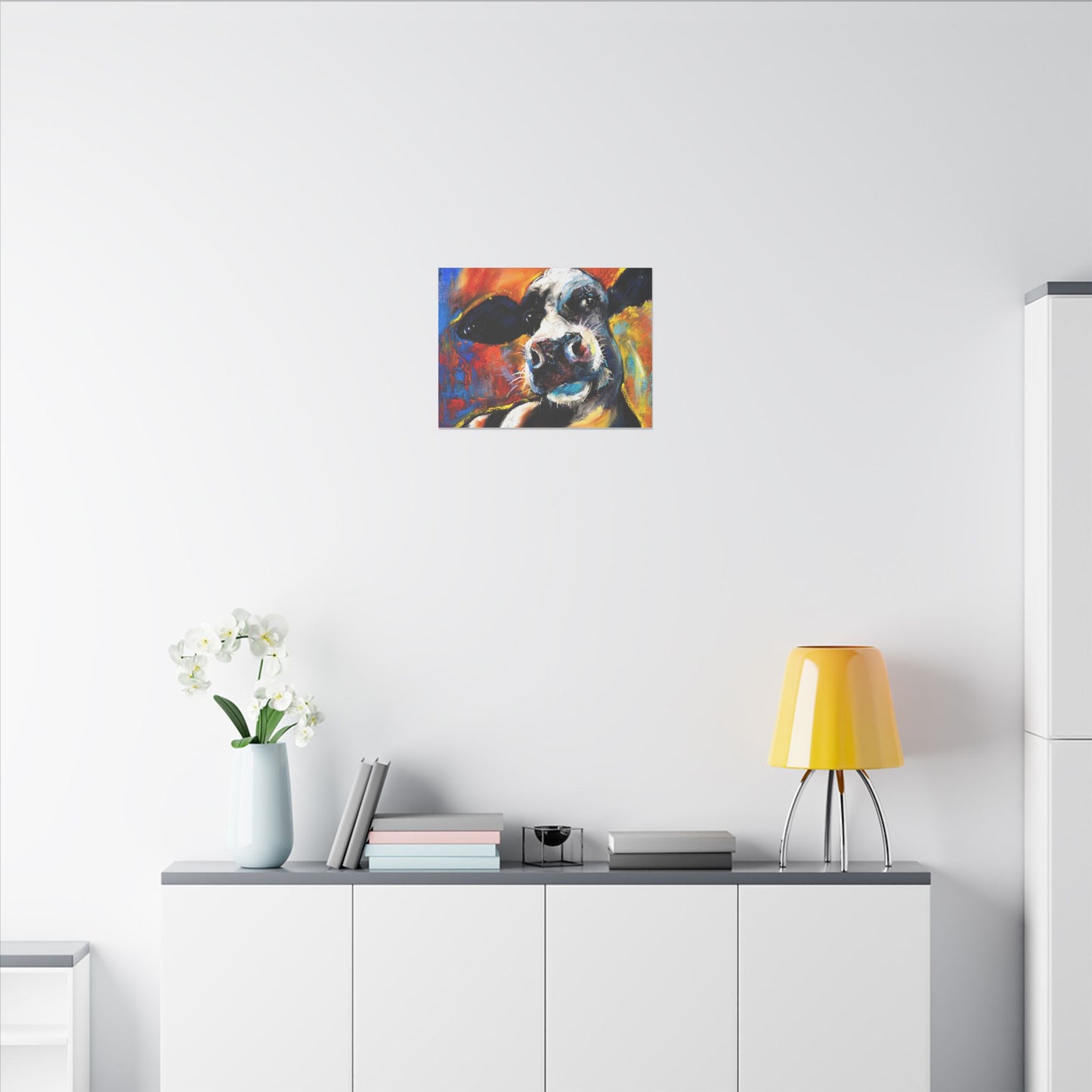 Colorful Cow Canvas Wall Art - Stretched Matte Prints for Home Decor - aMOOsing Designs