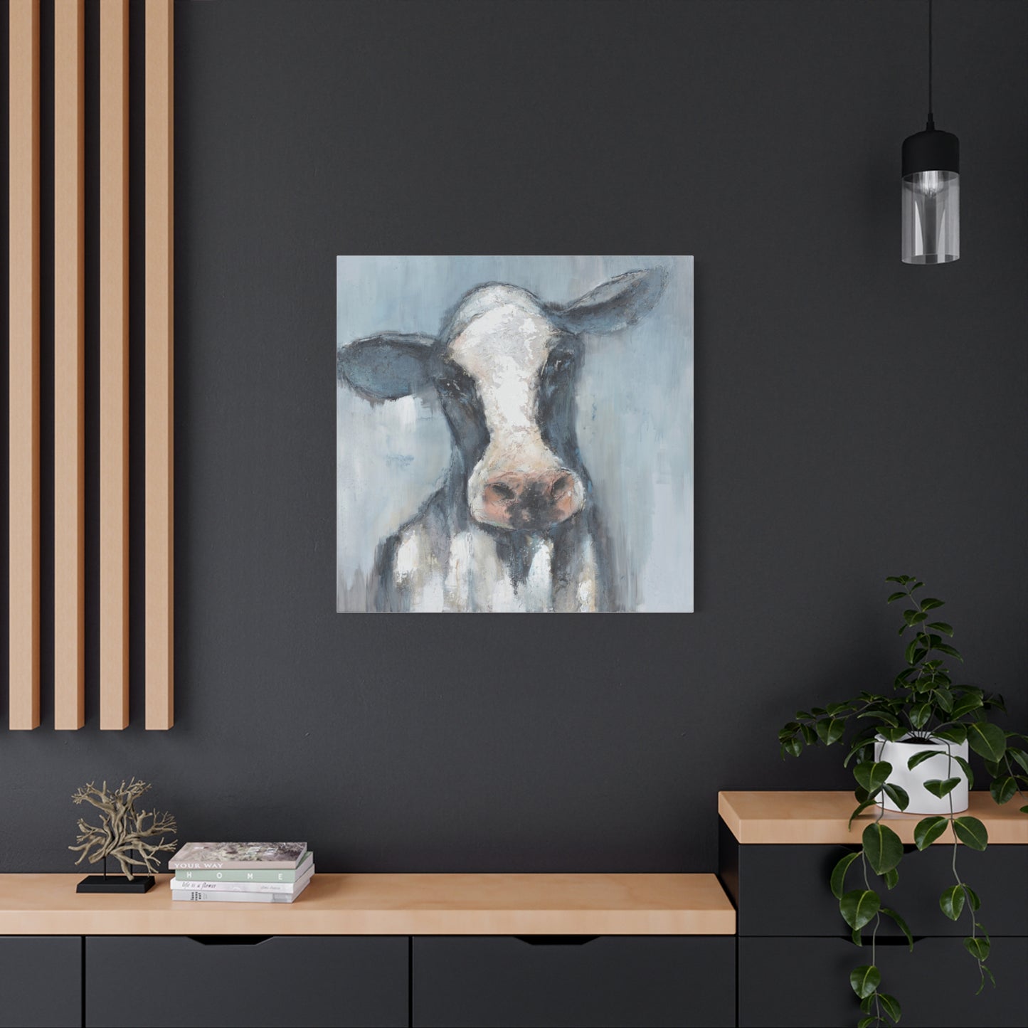 Rustic Cow Portrait Canvas Wall Art - Perfect Farmhouse Decor - aMOOsing Designs