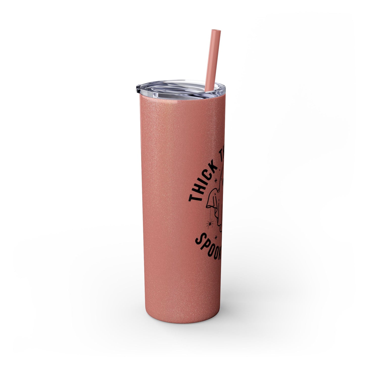 Thick Thighs and Spooky Vibes Tumbler, Halloween Mug, Autumn Cup, Ghost Lover Gift, 20oz Steel Straw Cup