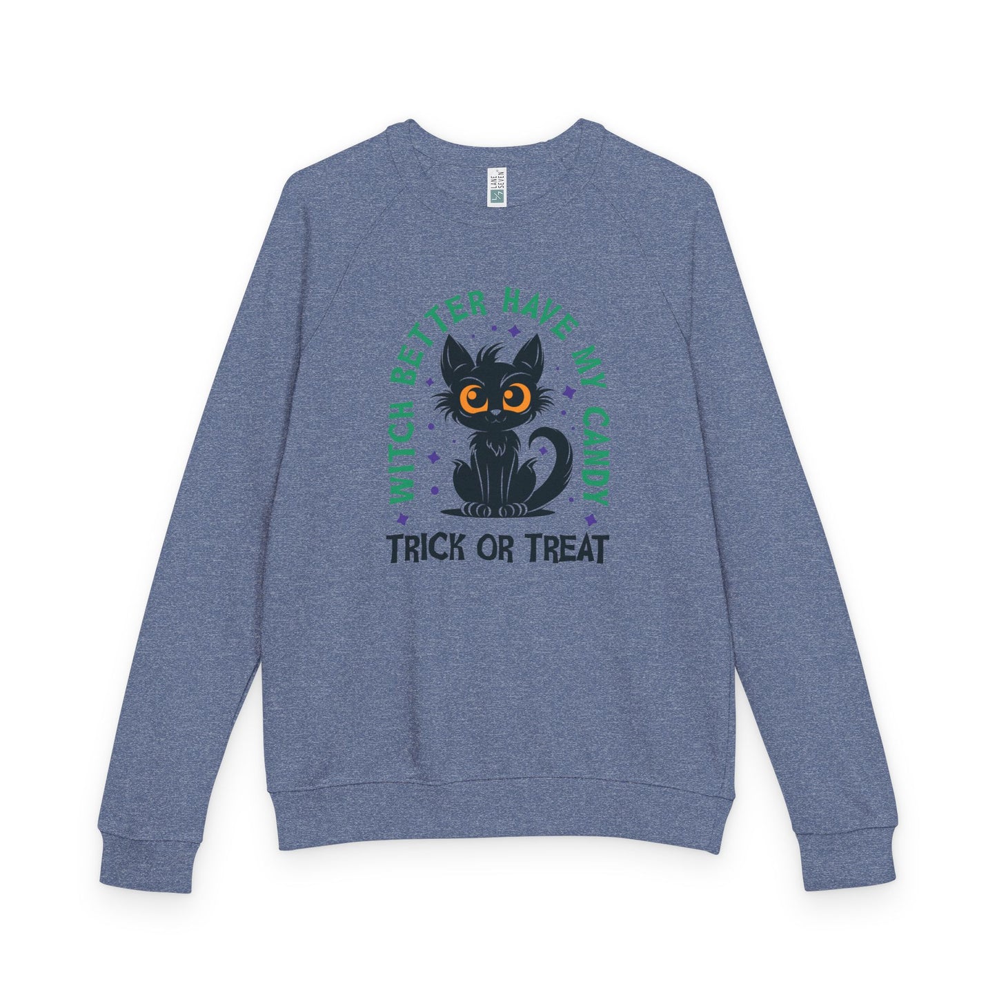 Halloween Cat Crewneck Sweatshirt, Unisex Trick or Treat Apparel, Spooky Season Fashion, Gift for Cat Lovers, Cozy Fall Sweater