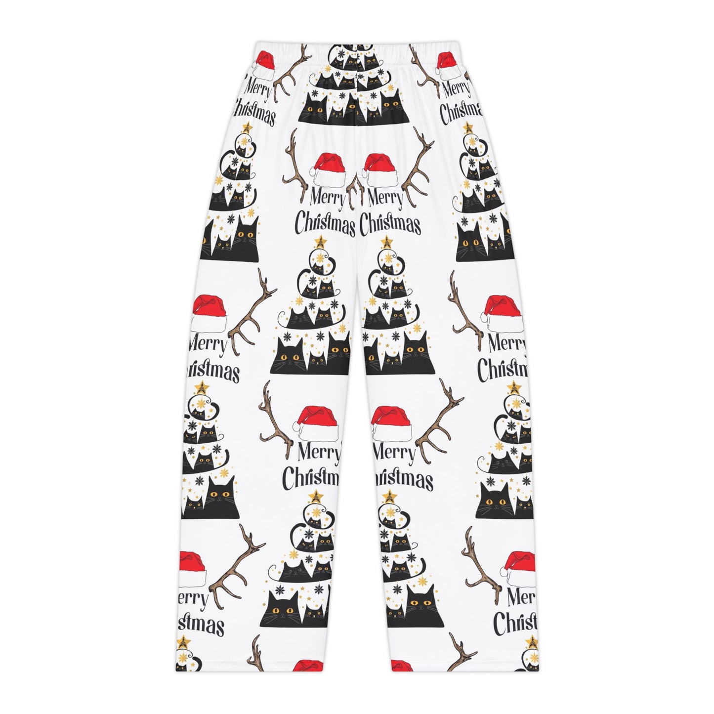 Women's Christmas Cat Pajama Pants, Cozy Holiday Lounge Wear, Festive PJs, Merry Christmas Sleep Pants, Cute Pajamas for Women
