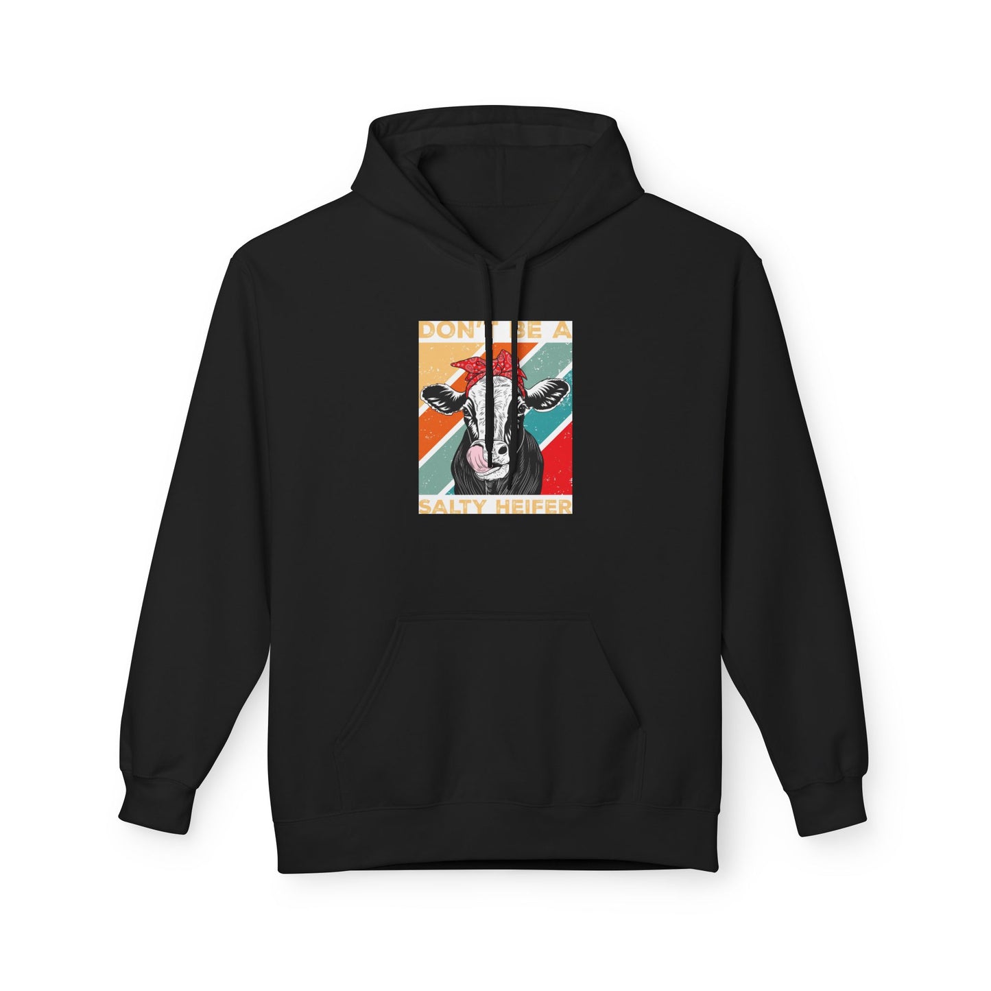 Funny Salty Heifer Fleece Hoodie - Unisex Midweight Pullover - aMOOsing Designs