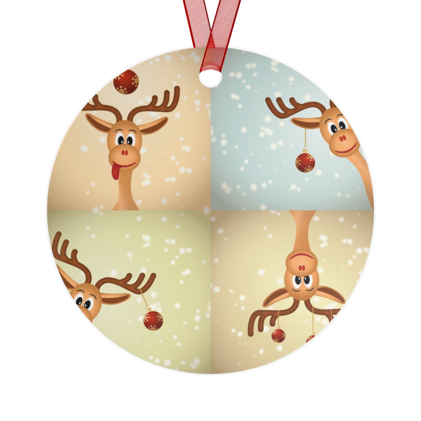 Whimsical Reindeer Metal Ornaments, Cute Holiday Decorations, Christmas Tree Ornaments, Festive Décor, Gift Tags, Seasonal Home Decor