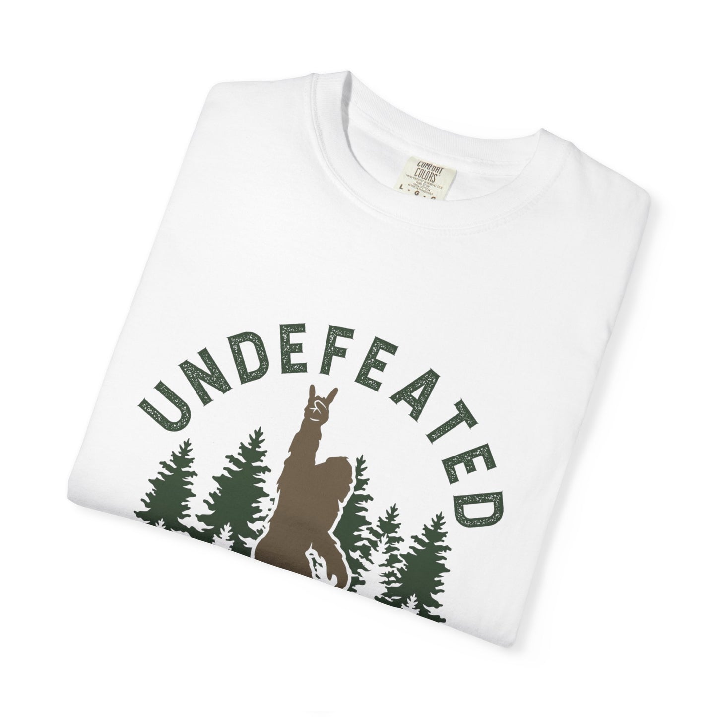 Undefeated Hide & Seek Champion T-shirt, Funny Outdoor Adventure Tee, Nature Lover Gift, Big Foot Shirt, Unisex Garment-Dyed, Adventure