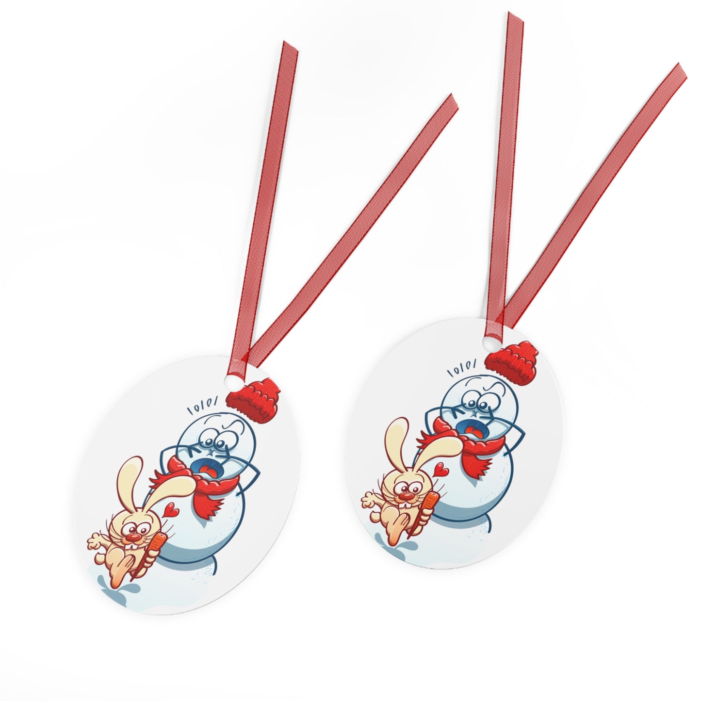 Got Your Nose, Whimsical Snowman & Bunny Decor, Christmas Tree Decorations, Holiday Ornaments, Gift Idea, Festive Home Decor