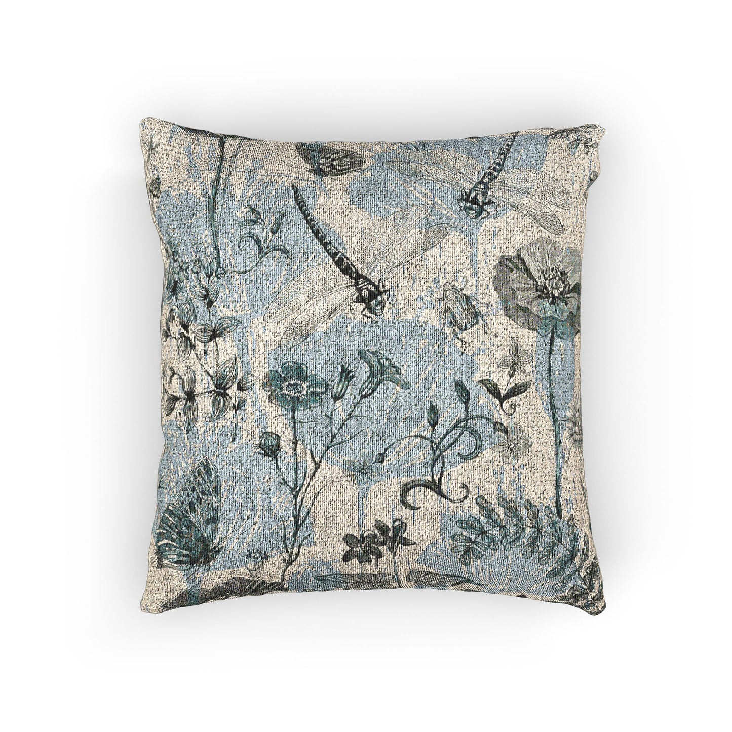 Botanical Woven Pillow, Nature Inspired Home Decor, Cottagecore Cushions, Decorative Throw Pillow, Floral Accent Pillow