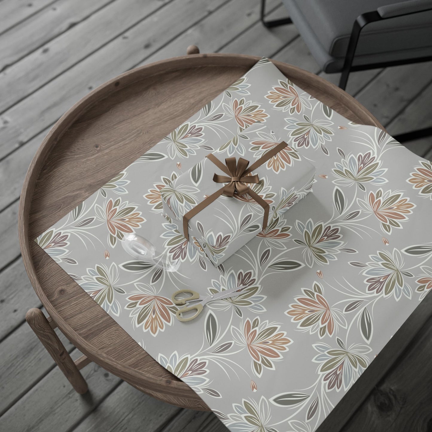 Floral Wrapping Paper - Elegant Gift Wrap for Special Occasions, Eco-Friendly, Birthday, Wedding, Holiday Gifts - aMOOsing Designs