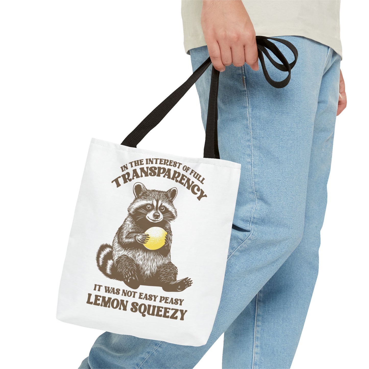 Funny Raccoon Tote Bag, Cute Animal Shopping Bag, Eco-Friendly Gift for Animal Lovers - aMOOsing Designs