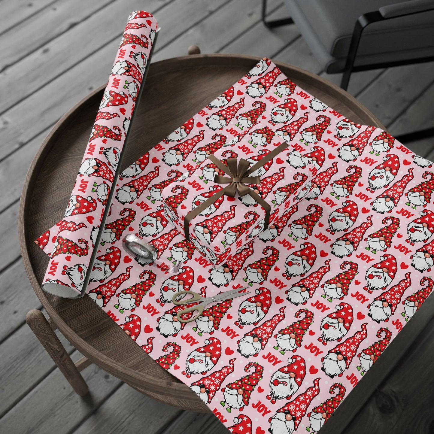 Wrapping Papers, Festive Gnomes Christmas Gift Wrap, Holiday Wrapping, Eco-Friendly Gift Packaging, Wrapping Paper Rolls, Gift Wrap Sheets,
