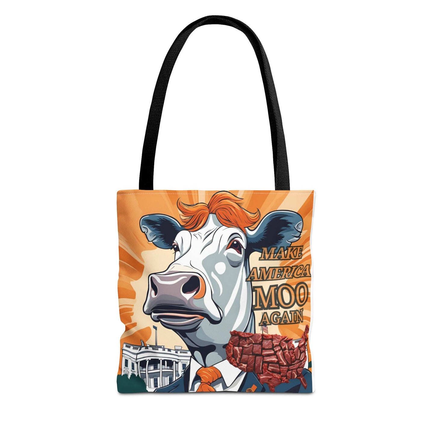 Make America Moo Again Tote Bag - Fun Cow Graphic for BBQ Lovers - aMOOsing Designs