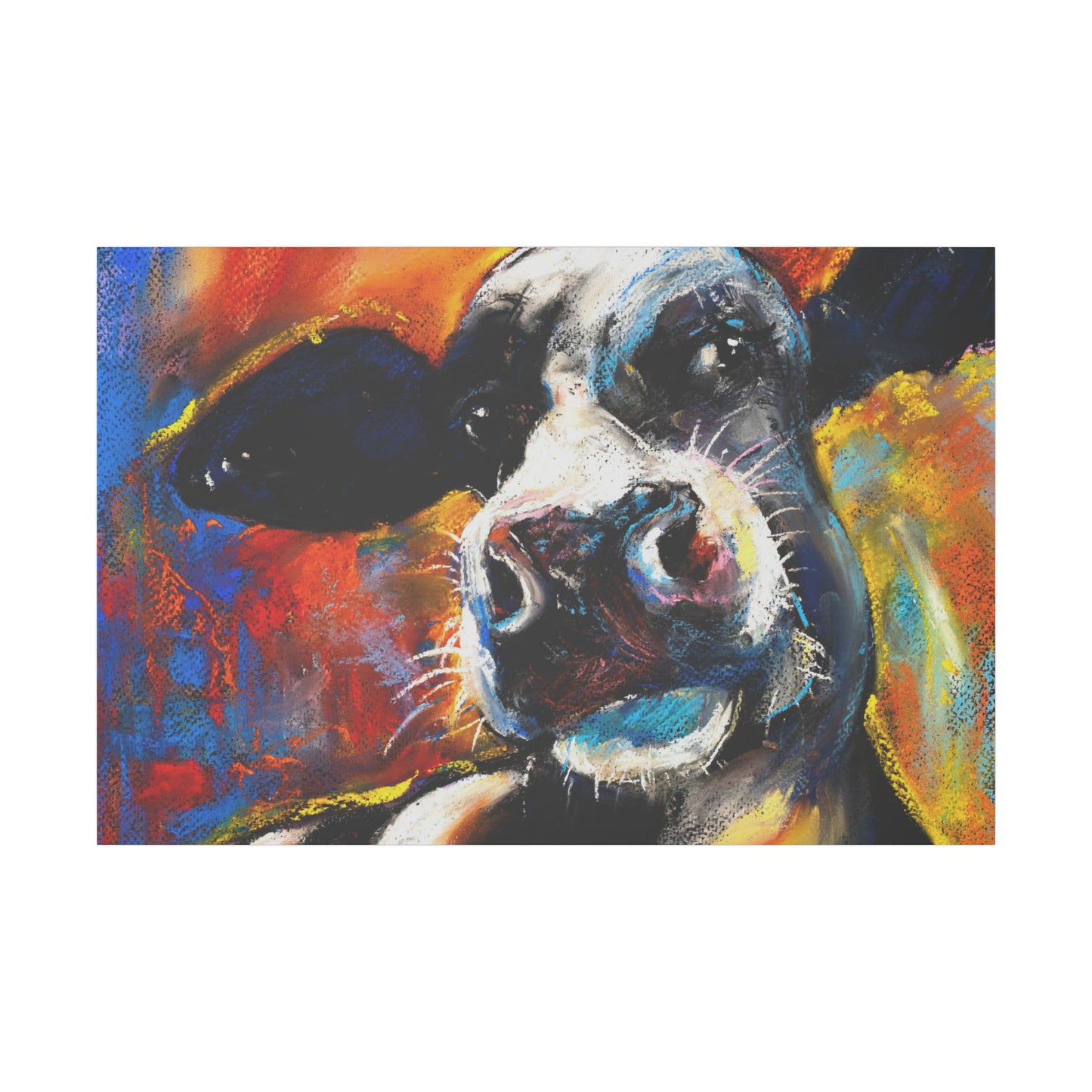 Colorful Cow Canvas Wall Art - Stretched Matte Prints for Home Decor - aMOOsing Designs