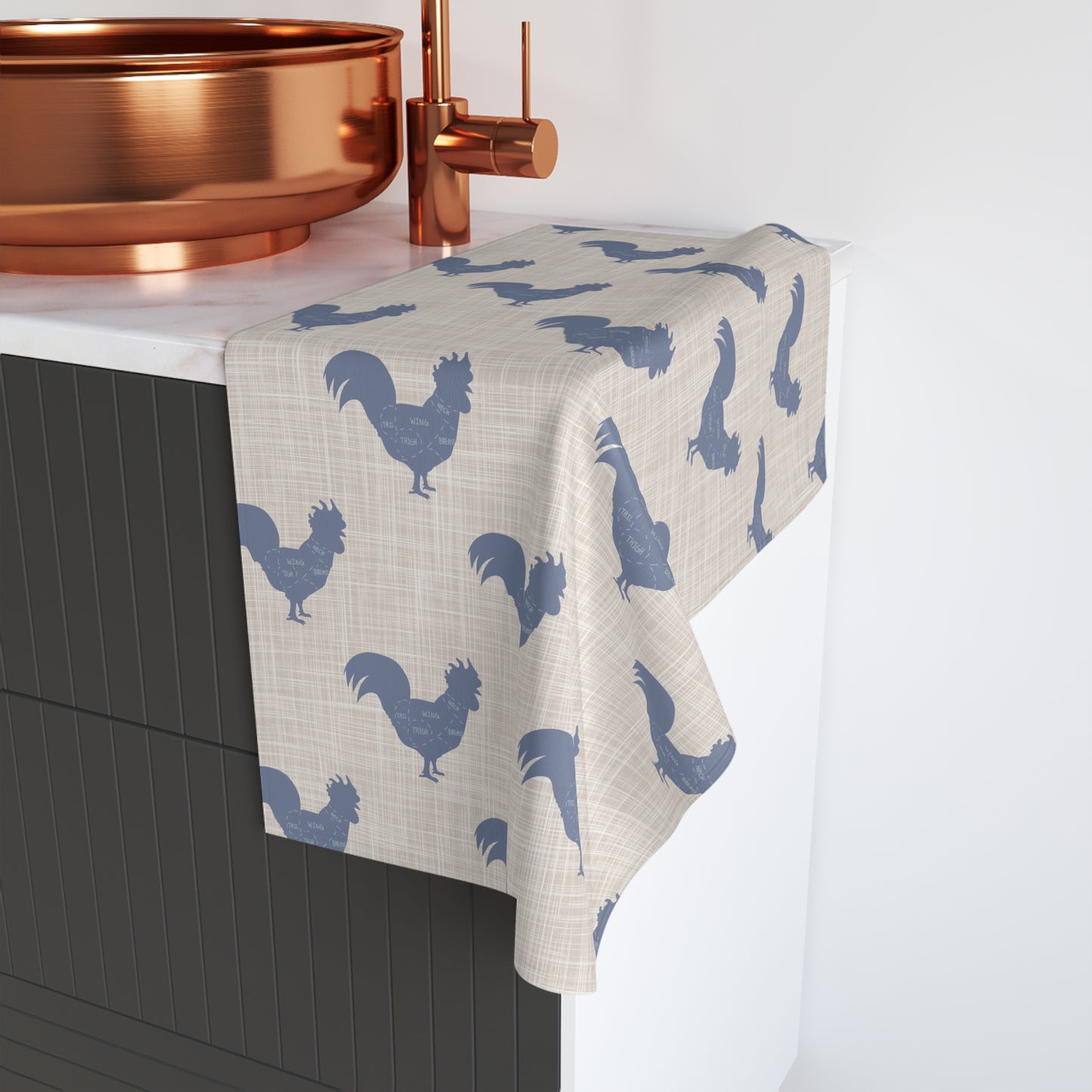 Rustic Rooster Hand Towel - Farmhouse Decor, Kitchen Towel, Gift for Home, Country Style, Unique Dish Towel