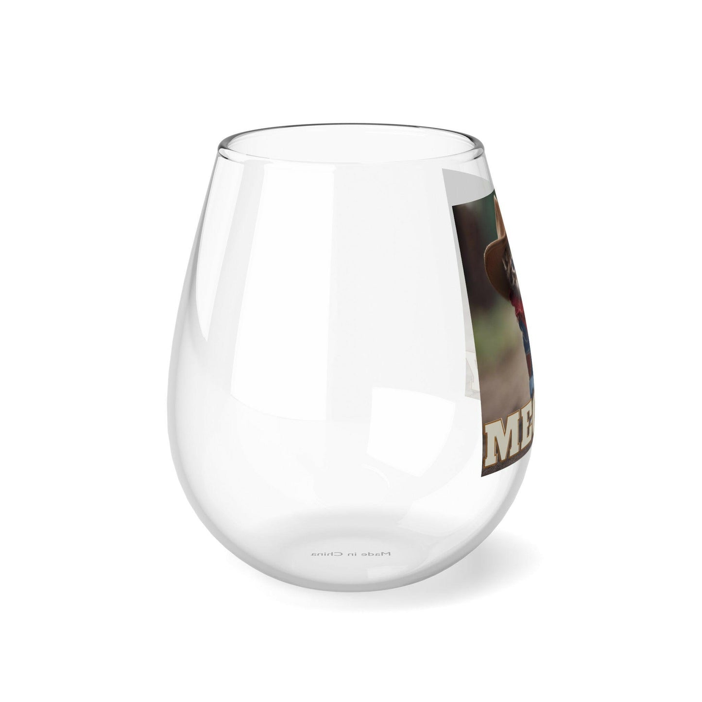 Meowdy- Stemless Wine Glass, 11.75oz.