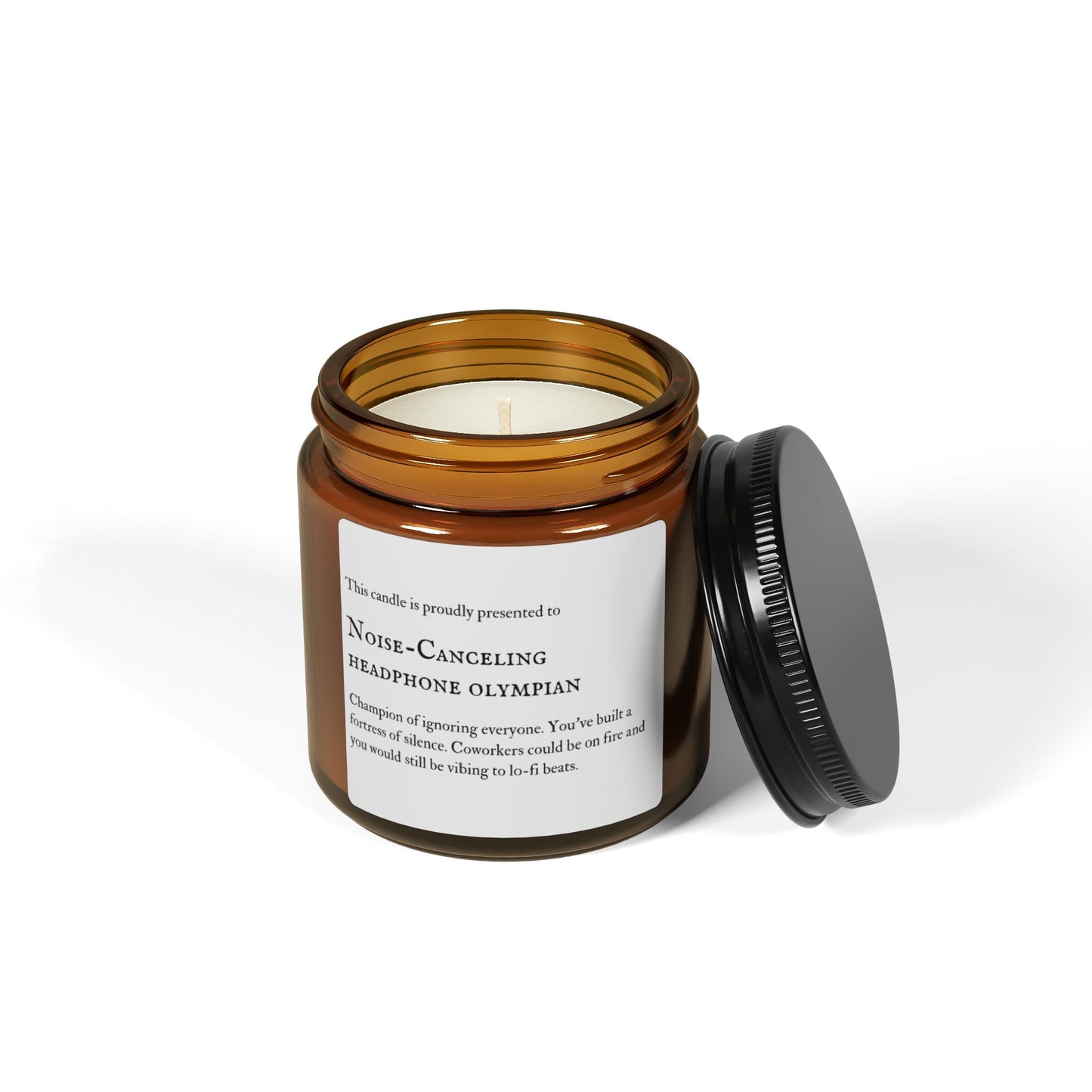 Most Likely to Ignore Everyone, Hand-Poured Amber Jar, Funny Gift for Coworker, Secret Santa Ideas, Relaxation Gift Set