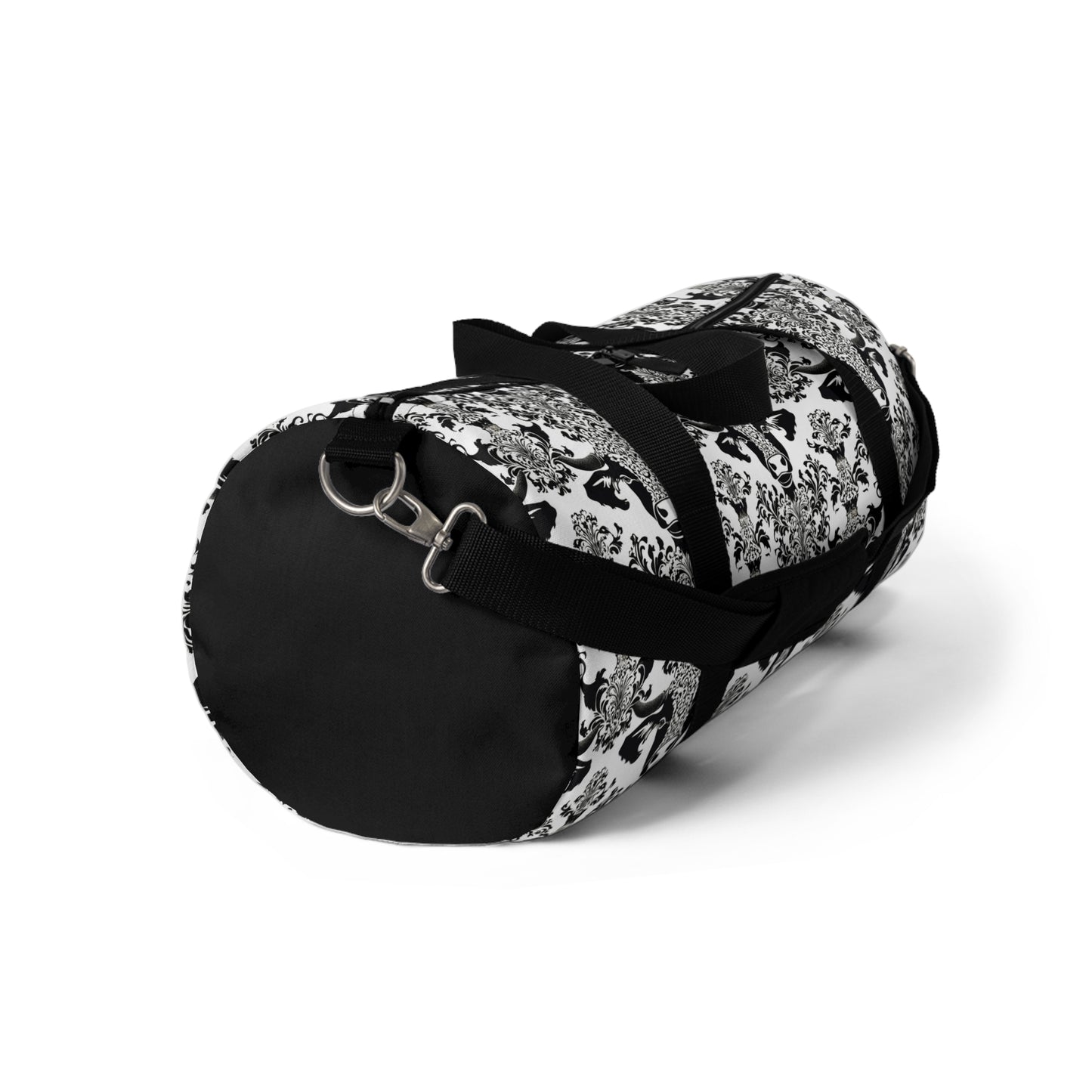 "daMOOsk"- Cow Damask Pattern- Duffel Bag - aMOOsing Designs