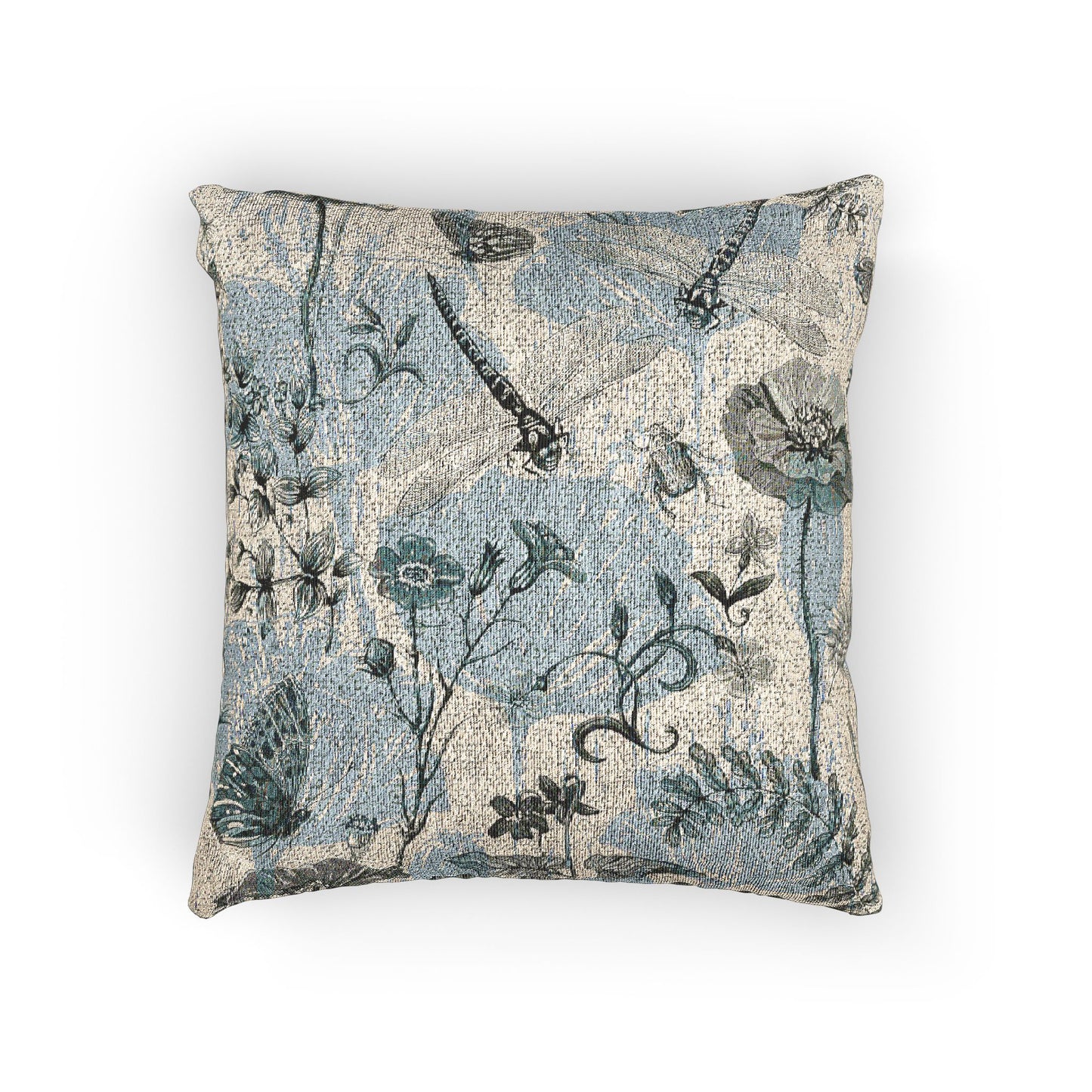 Botanical Woven Pillow, Nature Inspired Home Decor, Cottagecore Cushions, Decorative Throw Pillow, Floral Accent Pillow