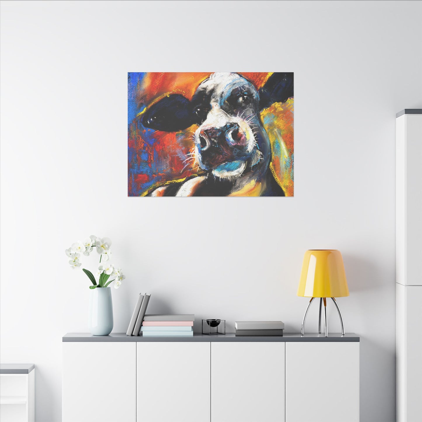 Colorful Cow Canvas Wall Art - Stretched Matte Prints for Home Decor - aMOOsing Designs
