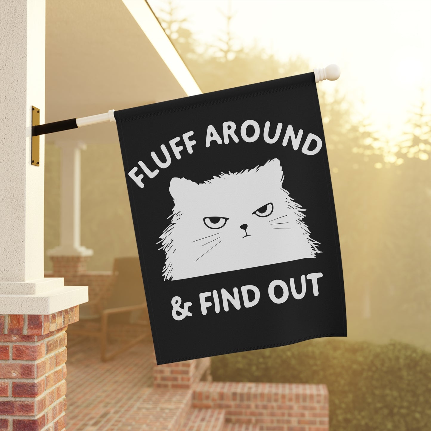 Fluff Around- Cat Garden Banner | Playful Outdoor Decor, Cat Lover Gift, Funny Flag for Garden, Home & Patio