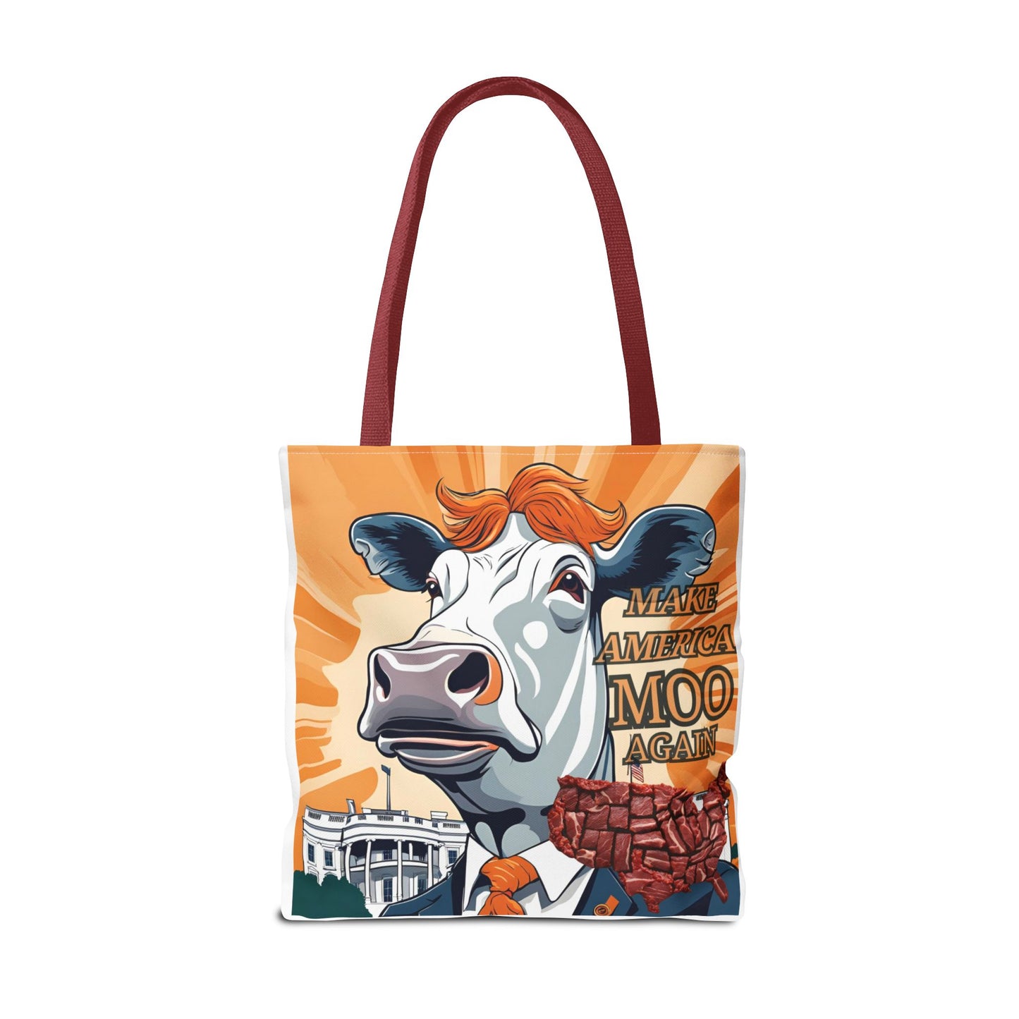 Make America Moo Again Tote Bag - Fun Cow Graphic for BBQ Lovers - aMOOsing Designs