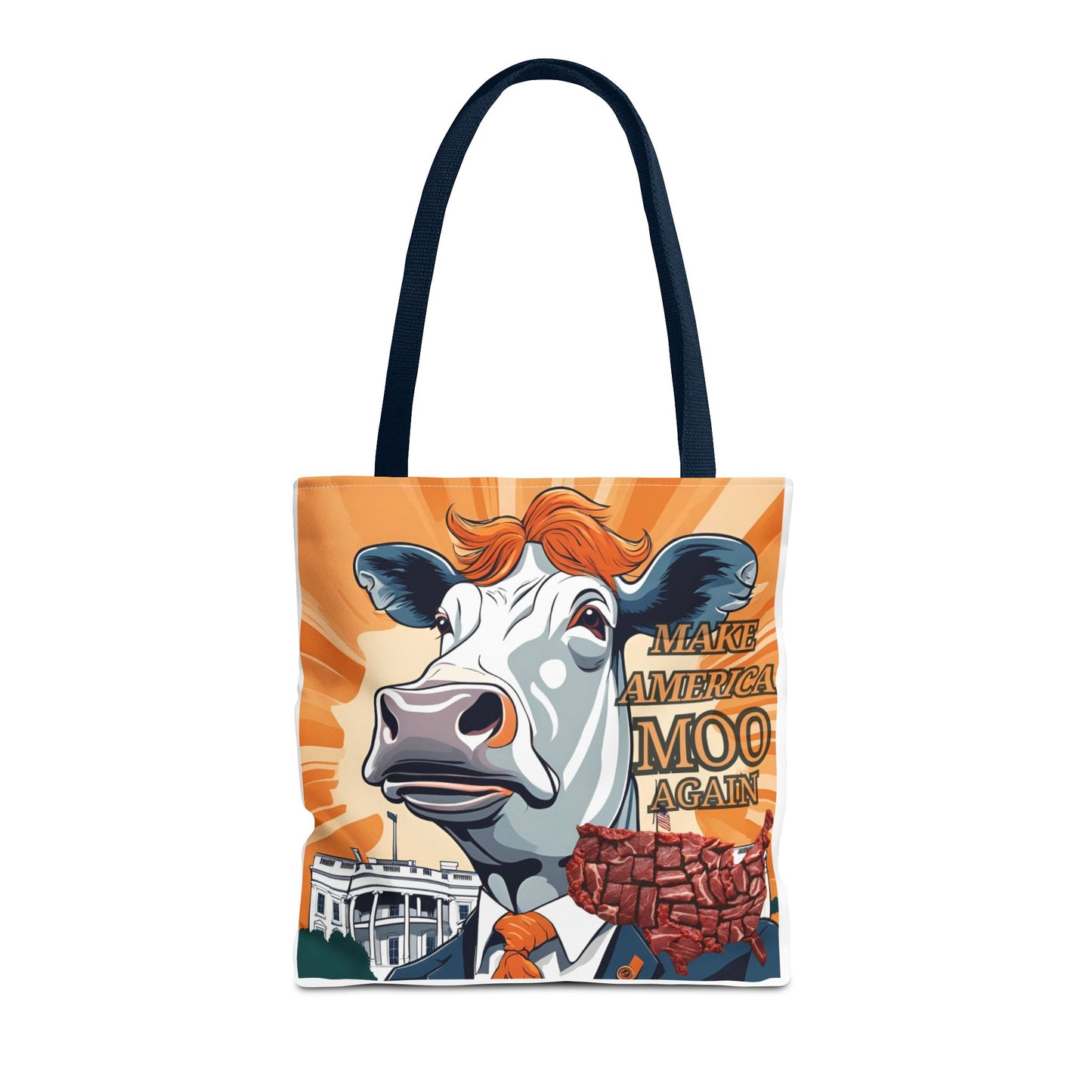 Make America Moo Again Tote Bag - Fun Cow Graphic for BBQ Lovers - aMOOsing Designs