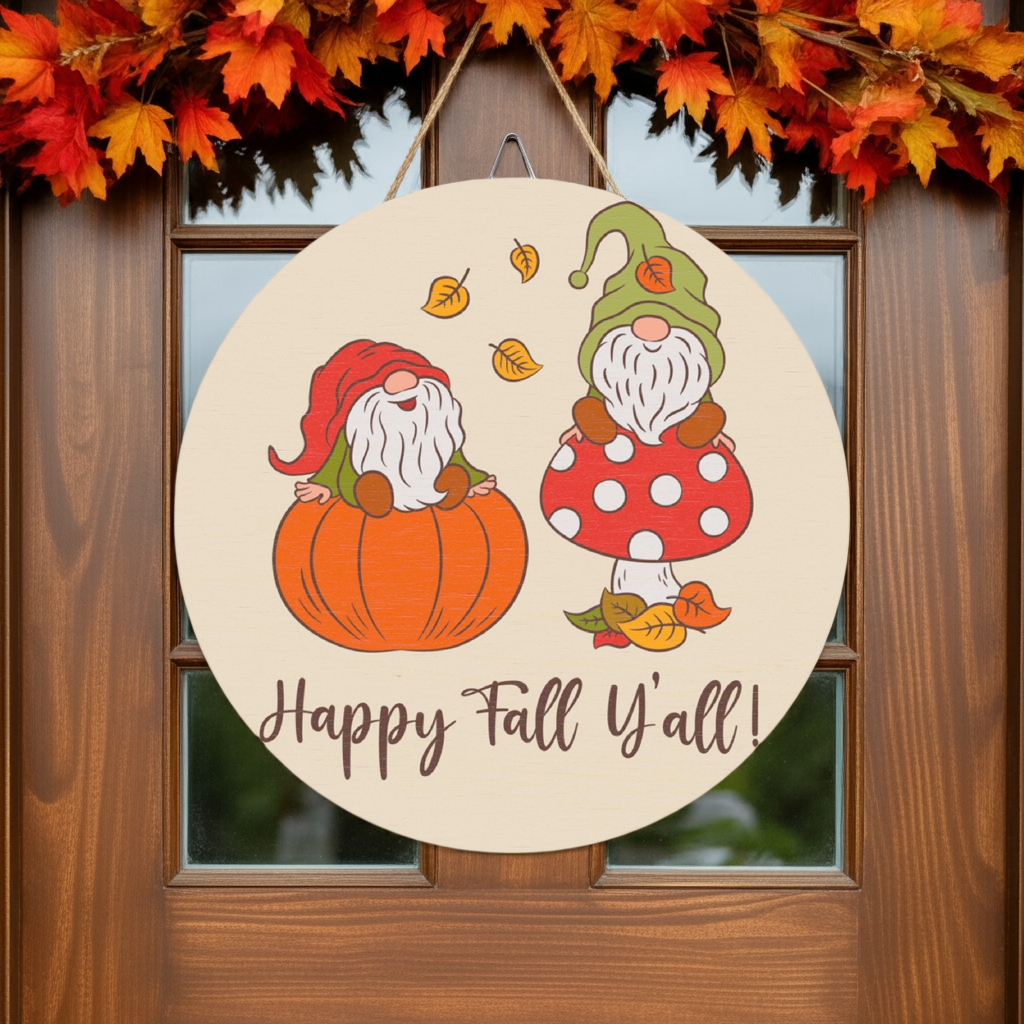 Gnomes and fall leaves