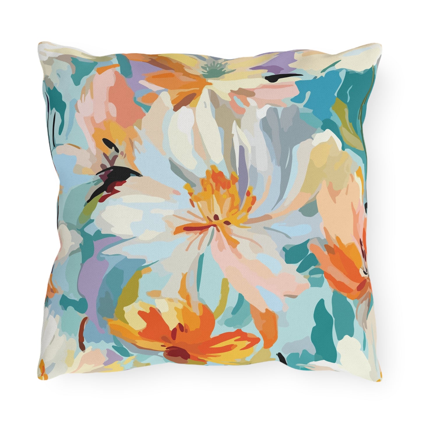 Vibrant Floral Outdoor Pillow - Decorate Your Patio or Garden - aMOOsing Designs