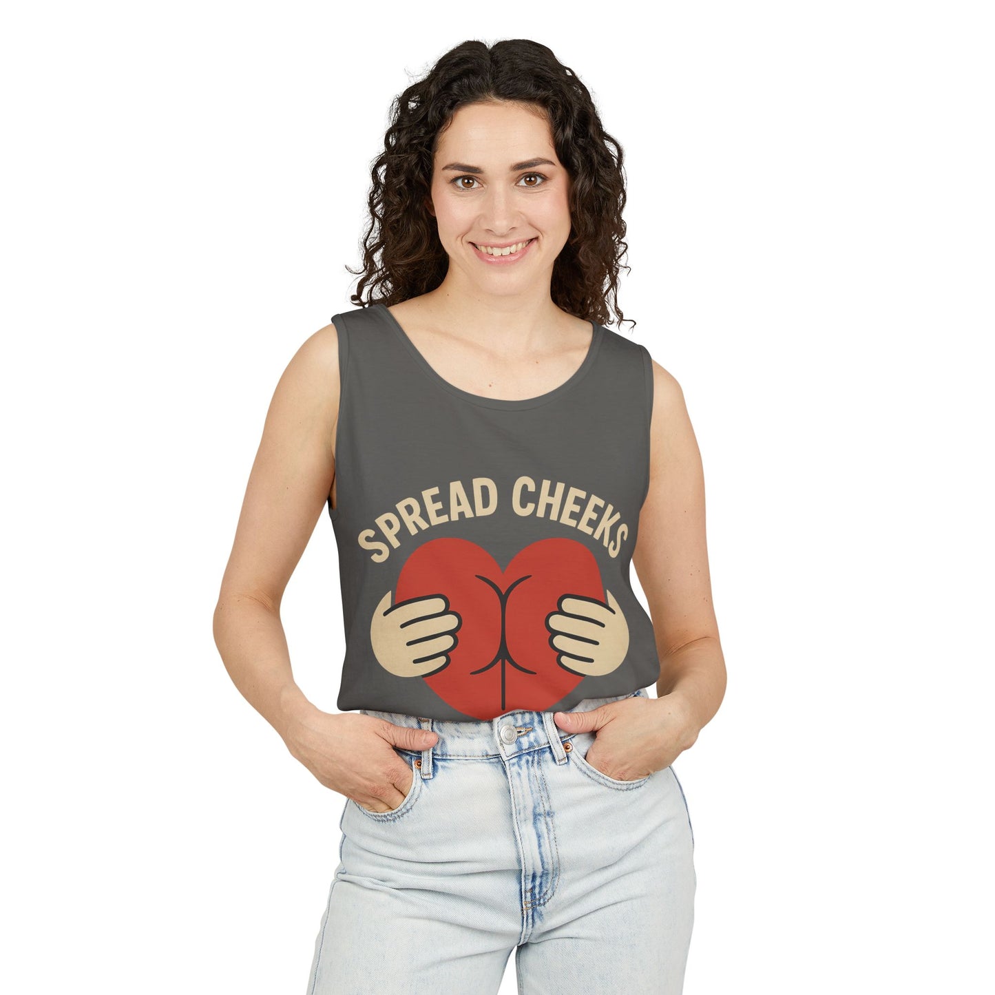 Funny Graphic Tank Top - Spread Cheeks Not Hate, Casual Wear, LGBTQ+ Pride, Summer Fashion, Gift Idea, Festival Clothing