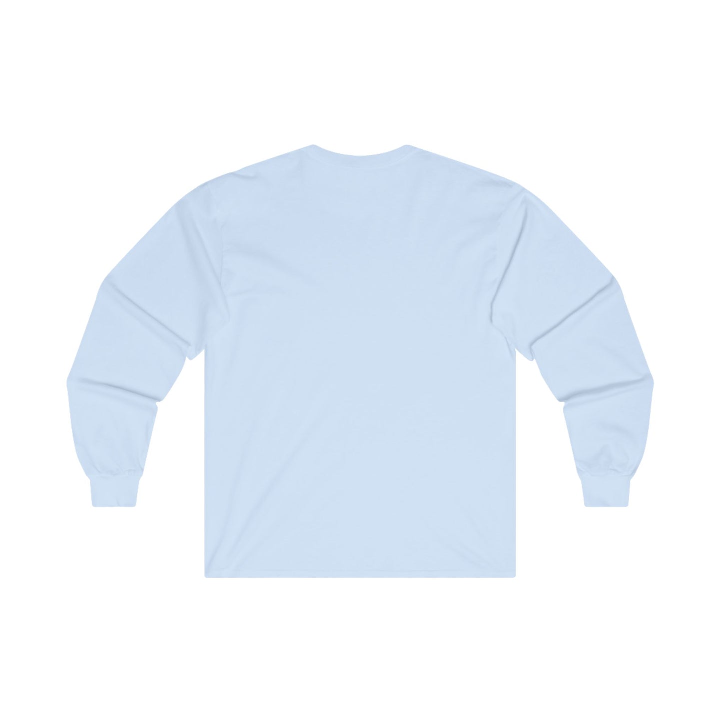 Light blue long sleeve shirt rear view