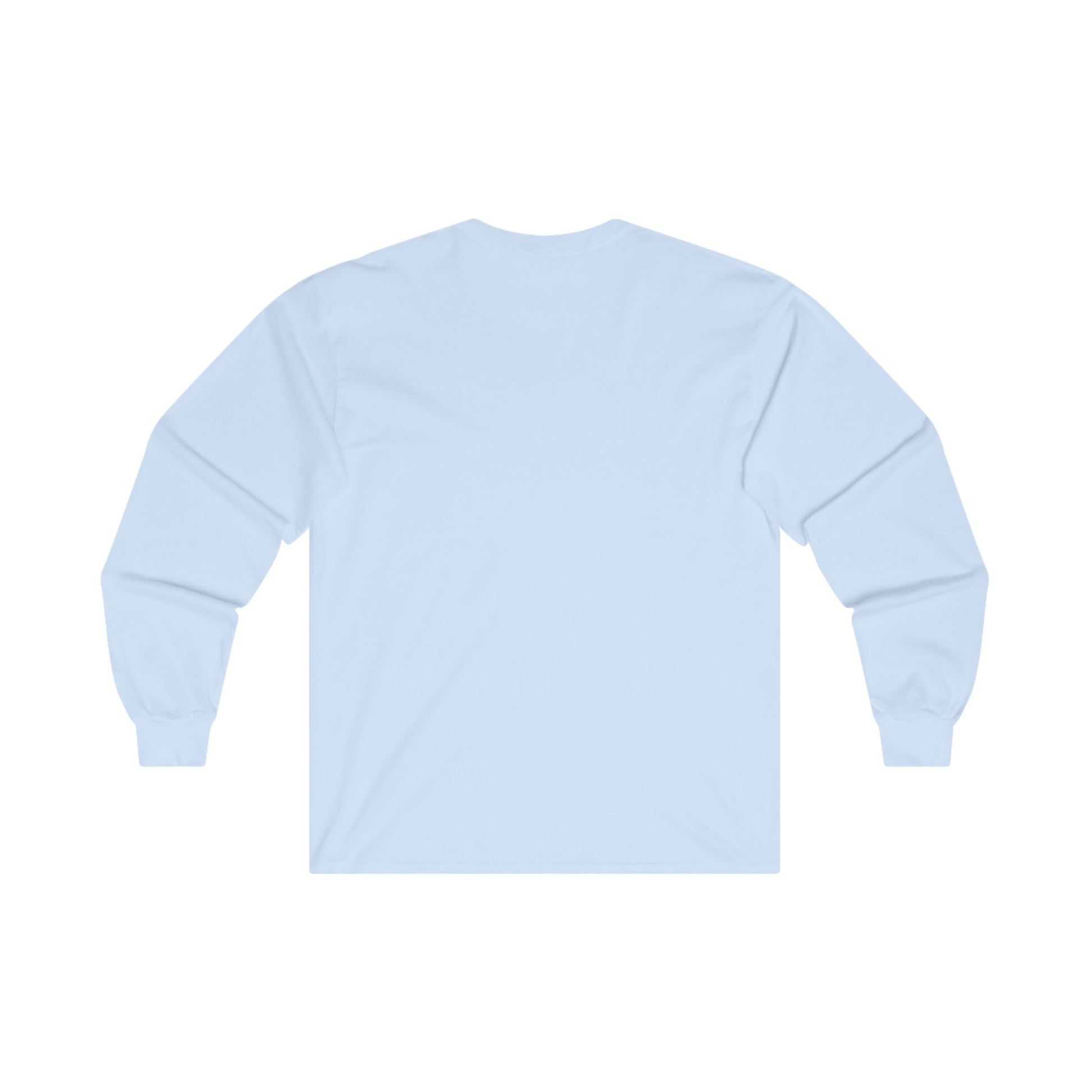 Light blue long sleeve shirt rear view