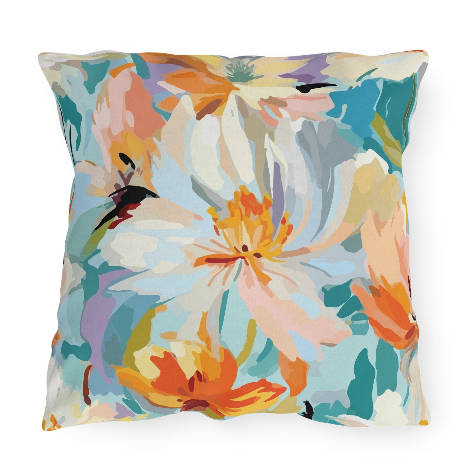 Vibrant Floral Outdoor Pillow - Decorate Your Patio or Garden - aMOOsing Designs