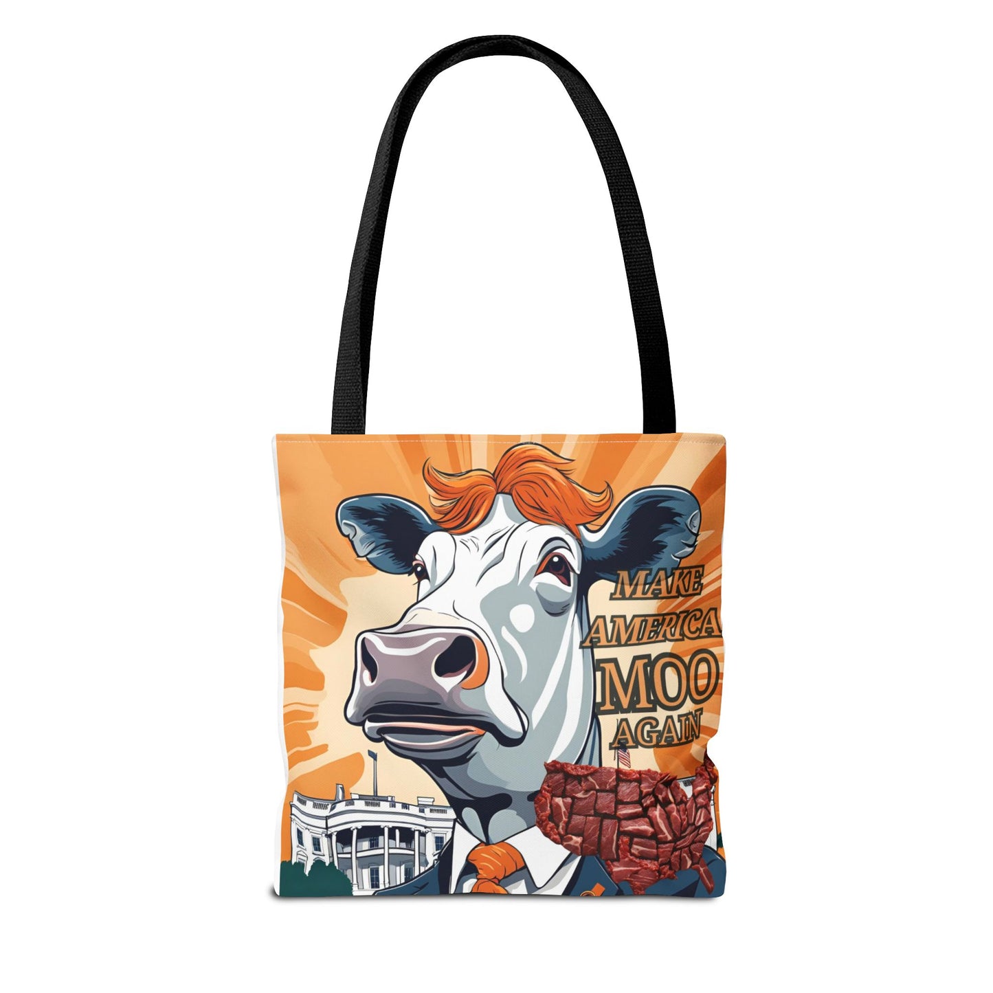 Make America Moo Again Tote Bag - Fun Cow Graphic for BBQ Lovers