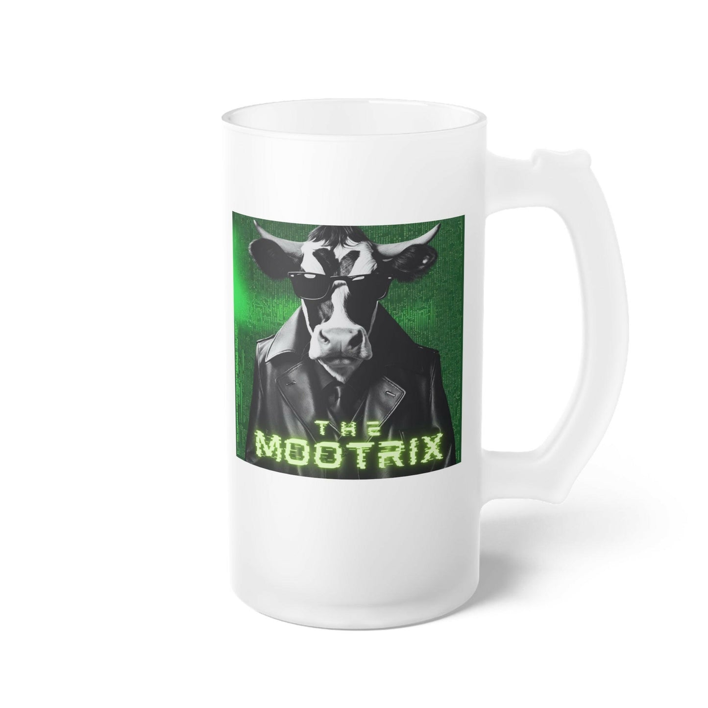 The MOOtrix-Frosted Glass Beer Mug.