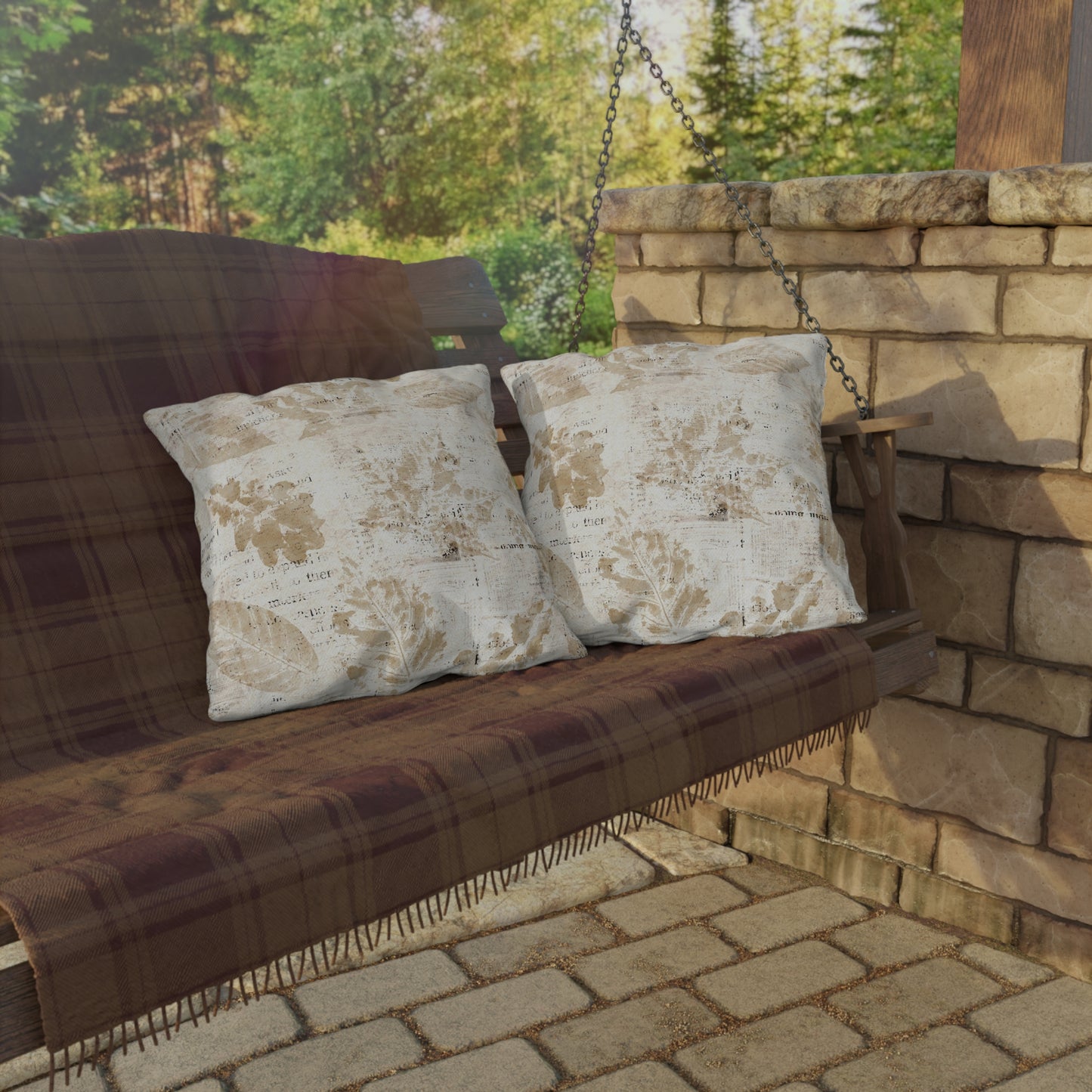 Rustic Floral Outdoor Pillows, Cozy Patio Decor, Garden Cushion Covers, Vintage Style Throw Pillows, Neutral Home Accessories