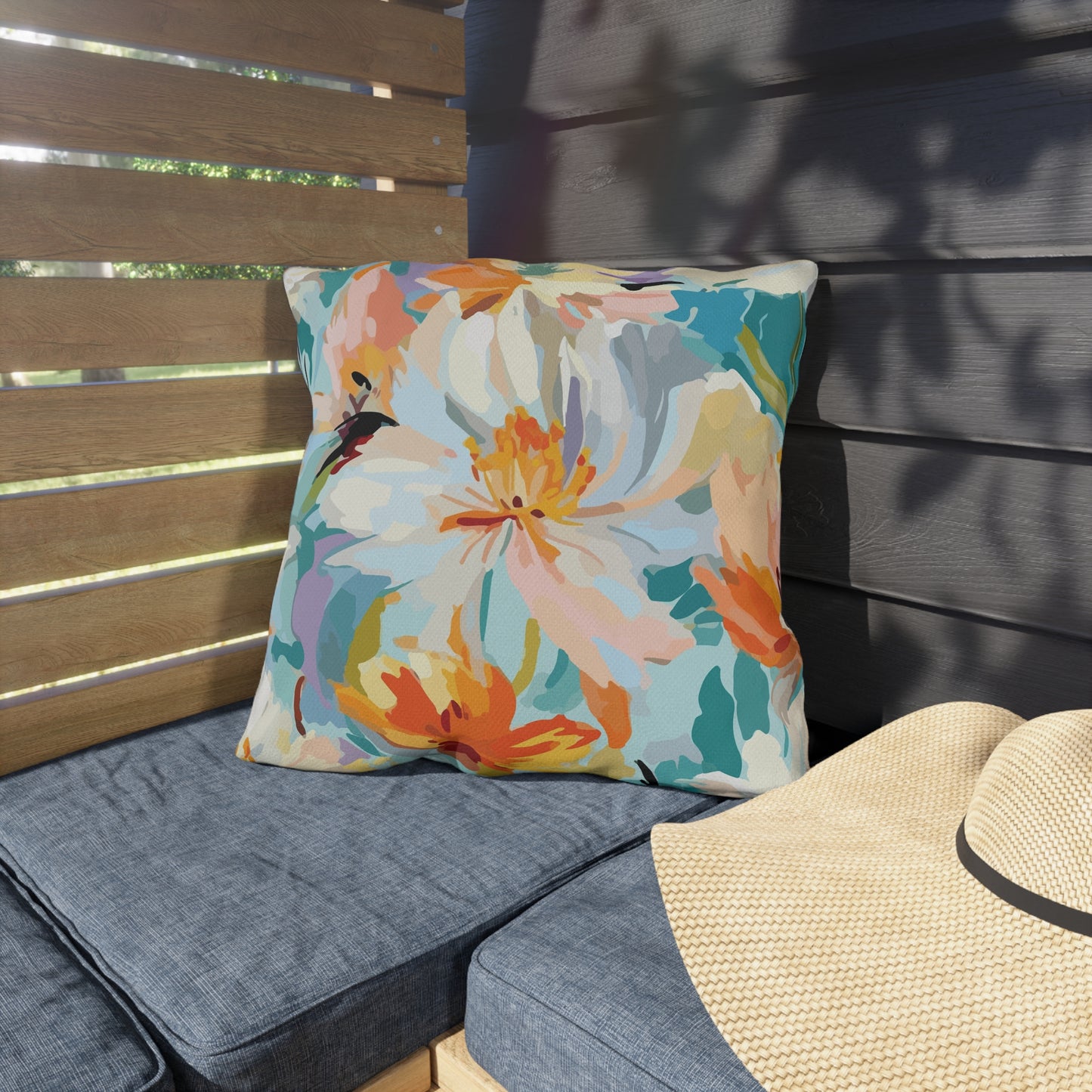 Vibrant Floral Outdoor Pillow - Decorate Your Patio or Garden - aMOOsing Designs