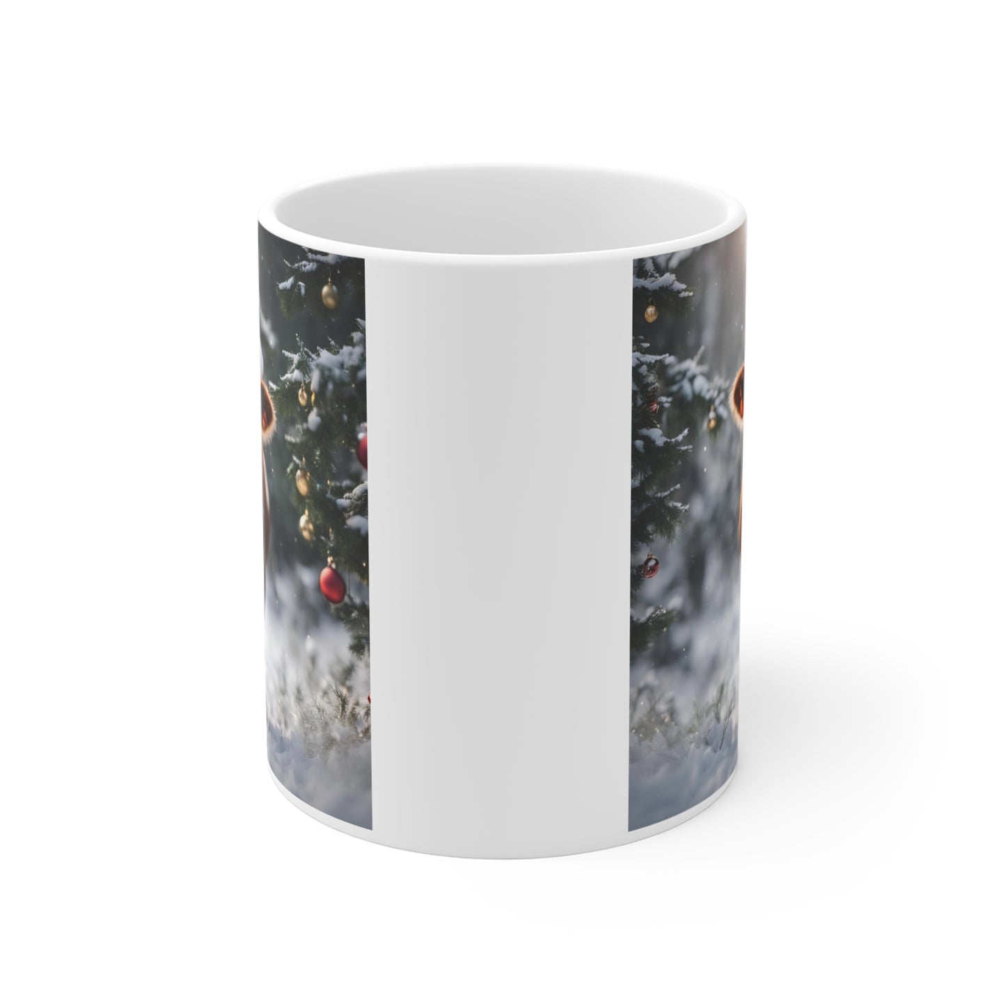 Festive Cow Christmas Mug - 11oz Holiday Cup